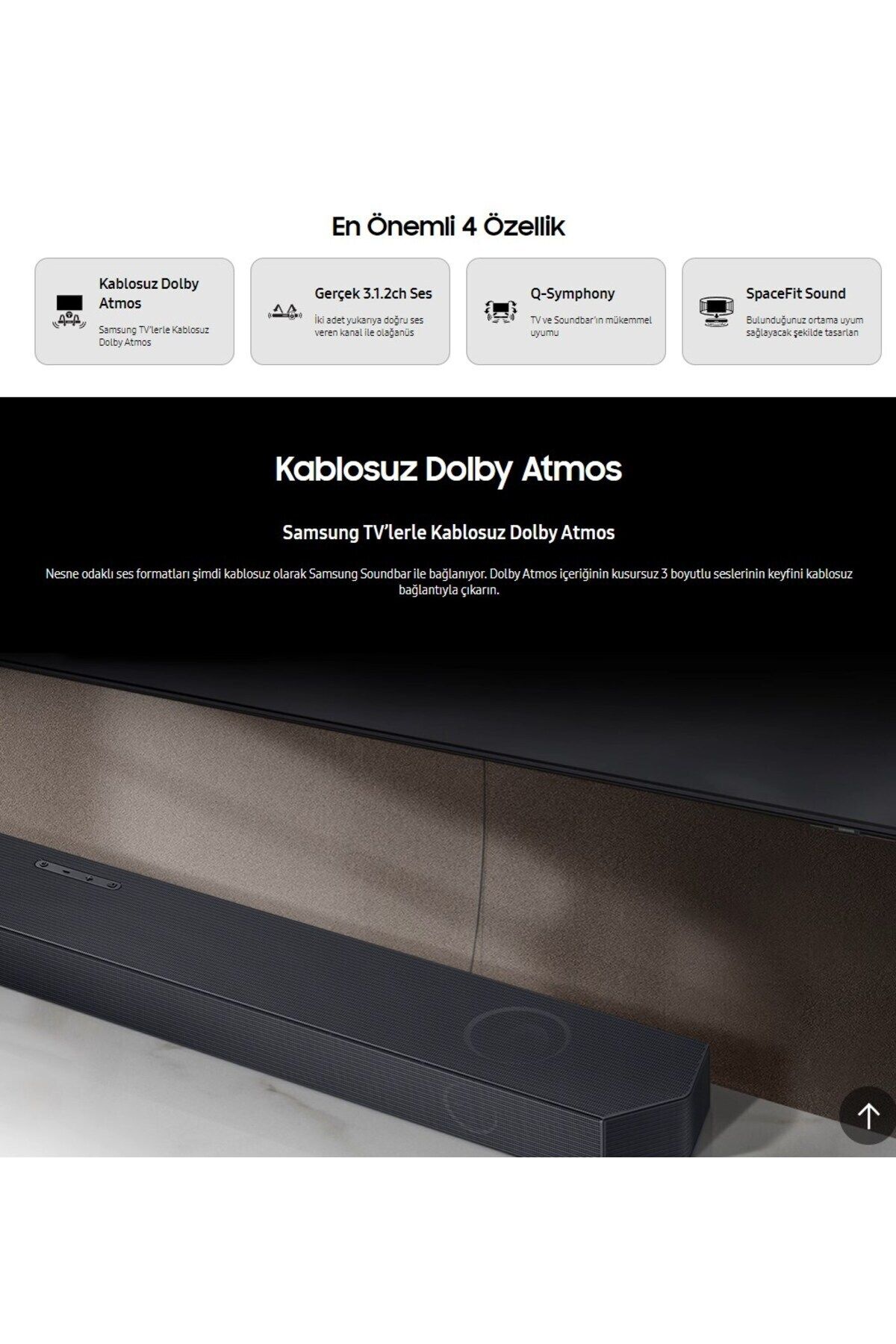 Samsung SoundBar Ev Sinema Sistemi Dolby Atmos 320W, 3.1.2 Kanal, Bluetooth,HDMI,WIFI Bağlantılı Premium Ses