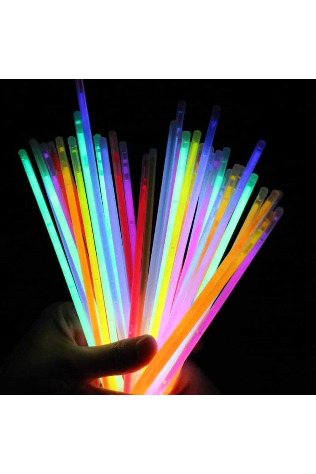 Avantaj Kapıda ® Karanlıkta Yanan Parlayan Fosforlu Glow Stick Çubuk Bileklik 50 Adet (Parti Temalı)