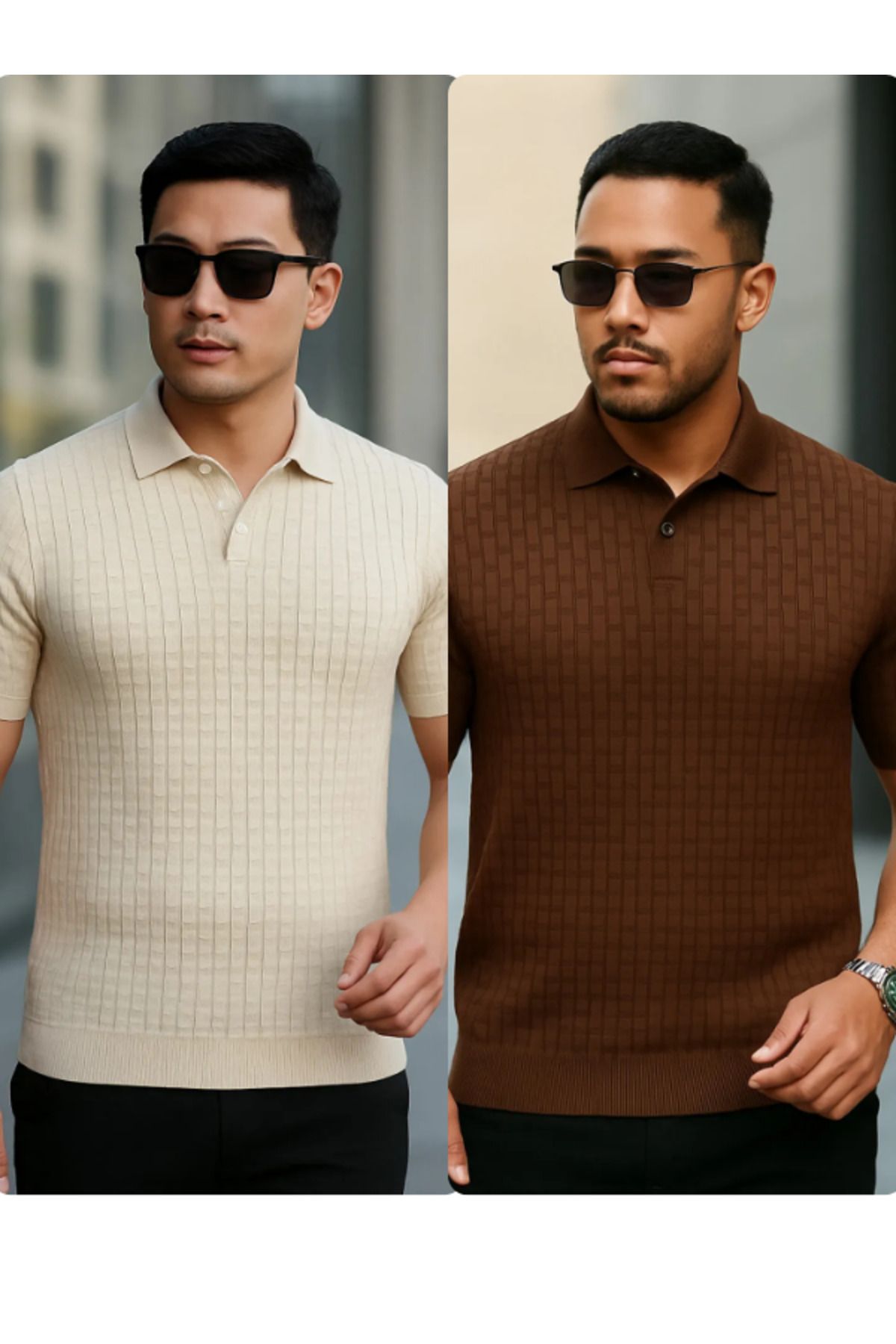 Liberto Erkek Dokulu Polo Yaka Triko Tişört – Modern Fit Tasarım 2'li İndirim Paket