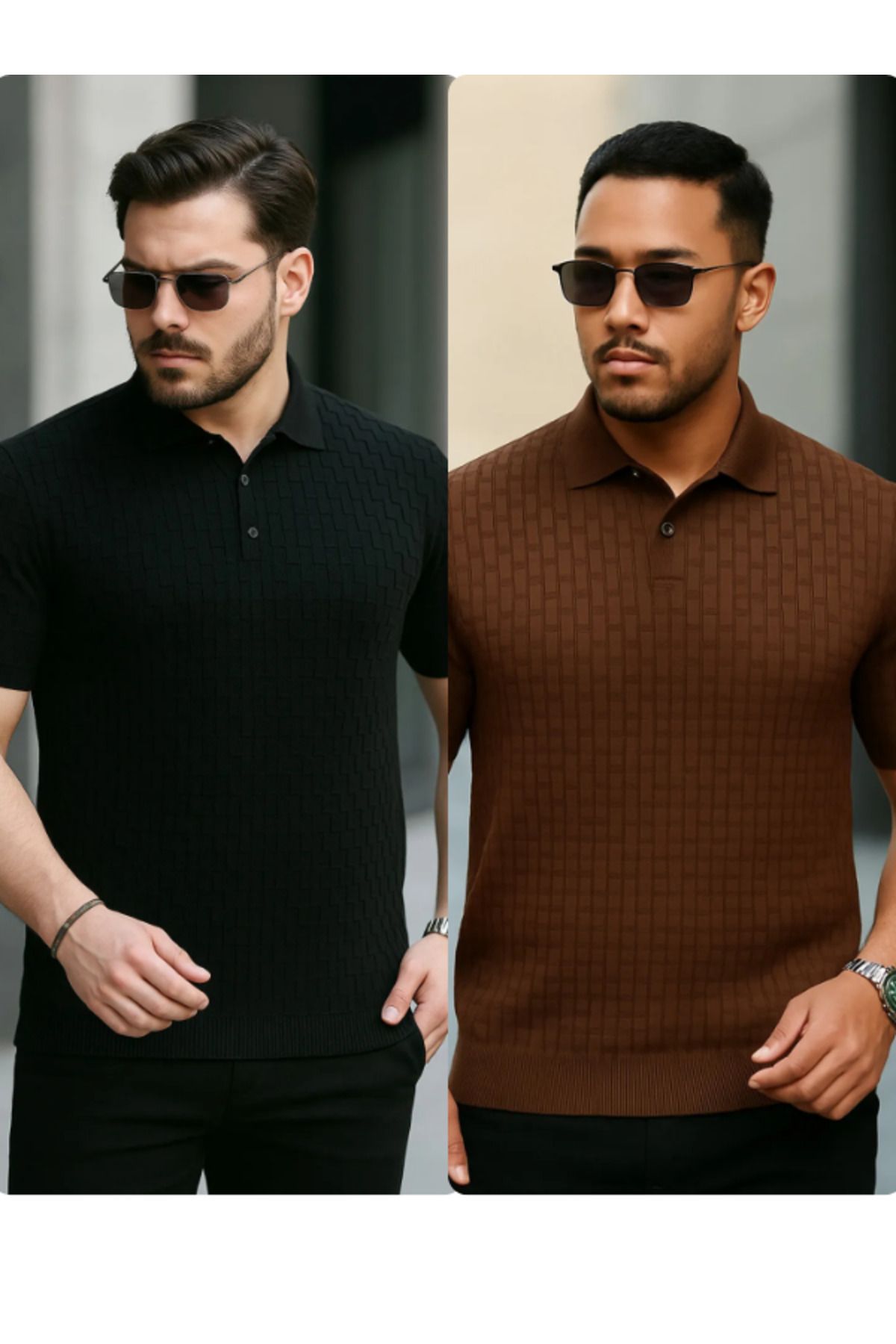Liberto Erkek Dokulu Polo Yaka Triko Tişört – Modern Fit Tasarım 2'li İndirim Paket