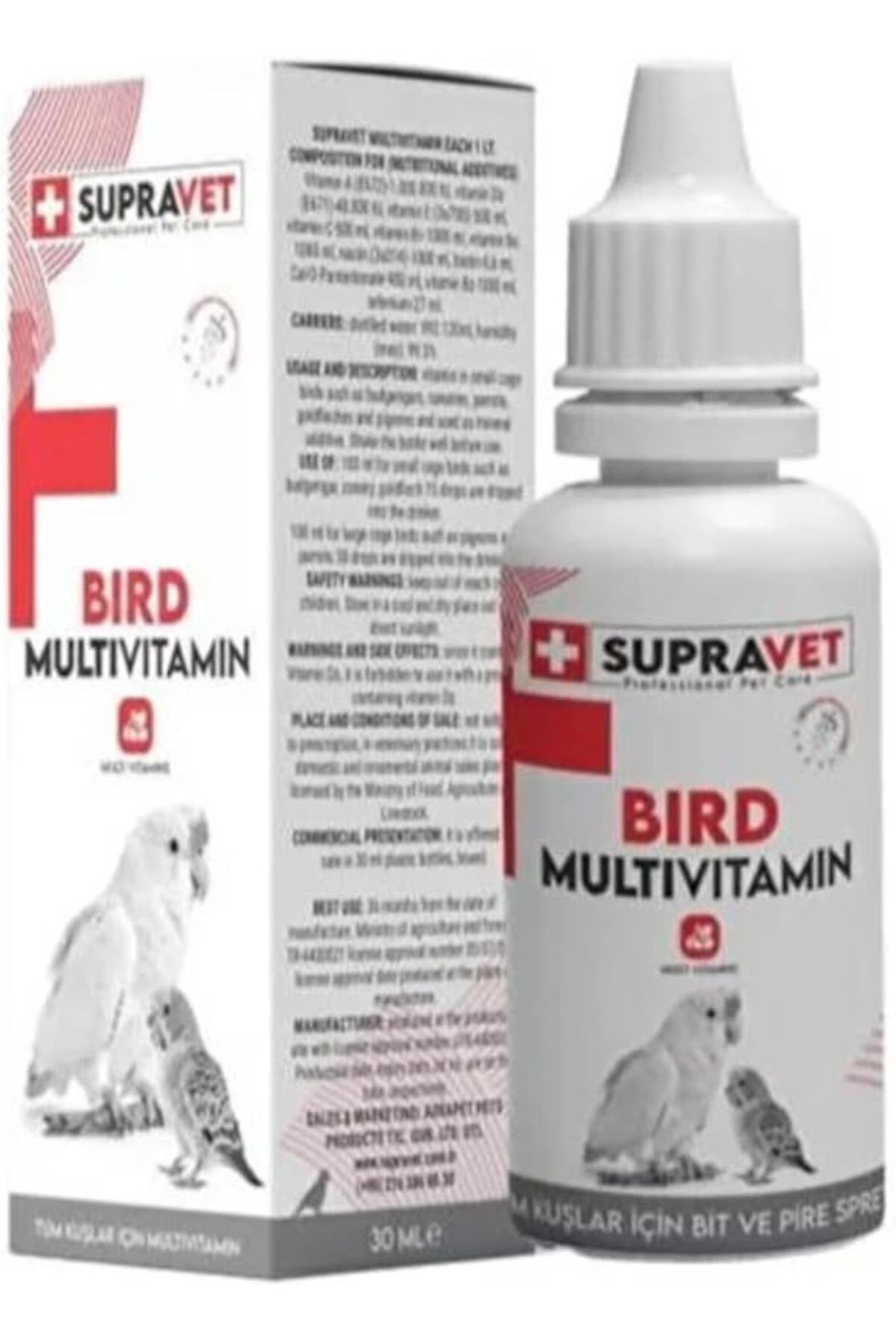 Genel Markalar Supravet Papağan Güvercin Kuşlar Için Multi Vitamin 30 ml