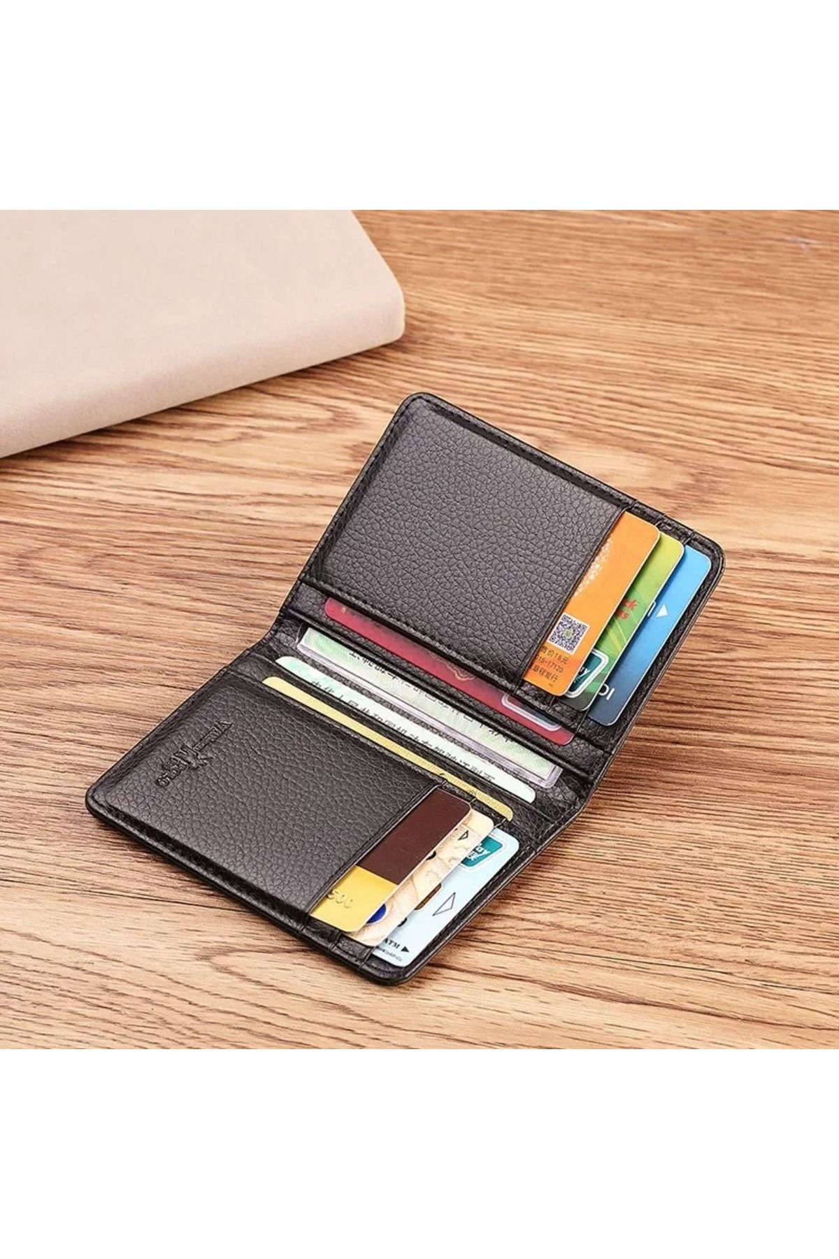 William Polo-Made in Italy Genuine Leather Short Men's Wallet Card Holder Premium Classic Small Size Black Men's 6
