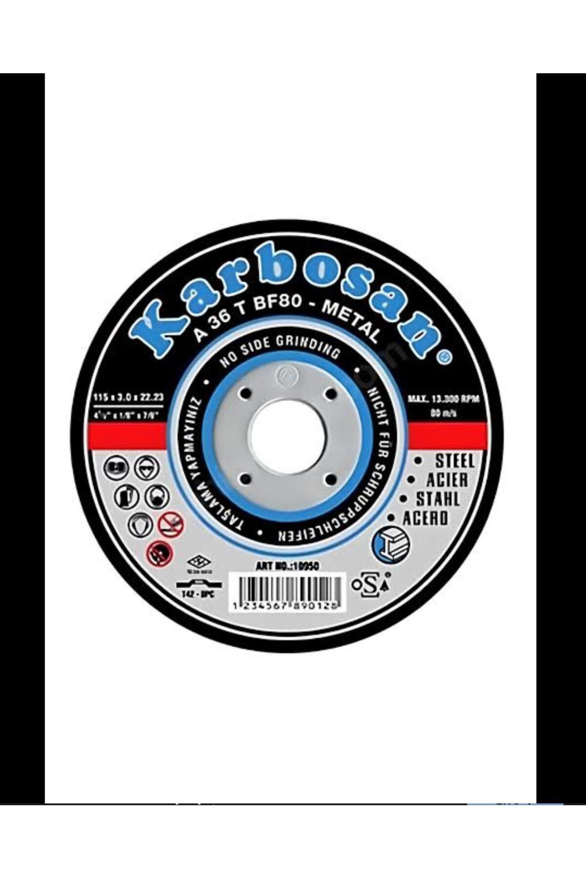 KARBOSAN 115x3.0x22.23 Nk Metal Standart Kesme Diski