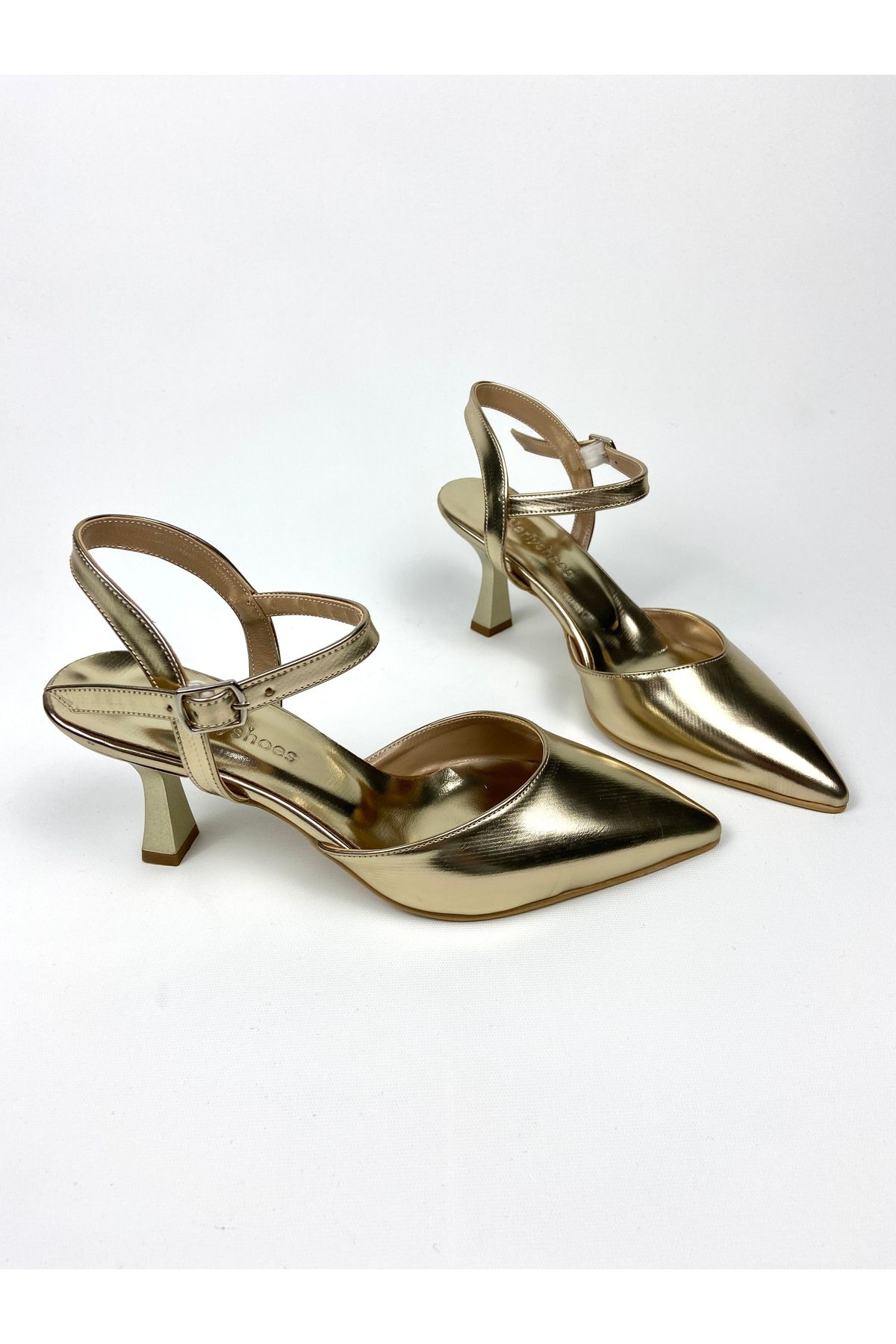 Gloriys Ayakkabı & Çanta Gold cilt 7 cm topuklu ayakkabı 01481