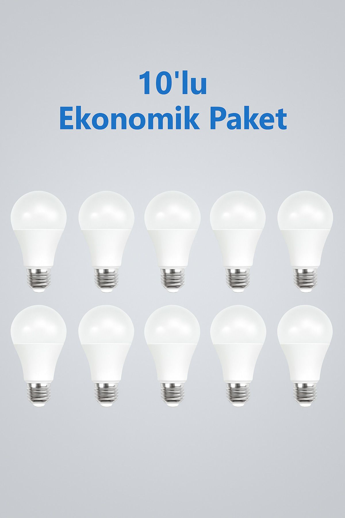 ga gözde aydınlatma 9w Led Ampul Beyaz Işık E27 Duy Uyumlu Tasarruflu 10'lu Ekonomik Paket Ev Ofis Tavan Aydınlatma
