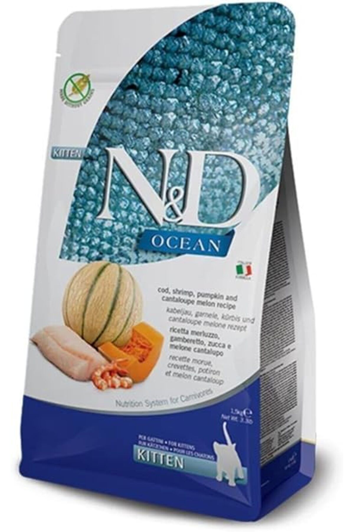 N&D Ocean Kitten Balkabaklı Morina Karidesli Kavunlu Yavru Kedi Maması 5 Kg