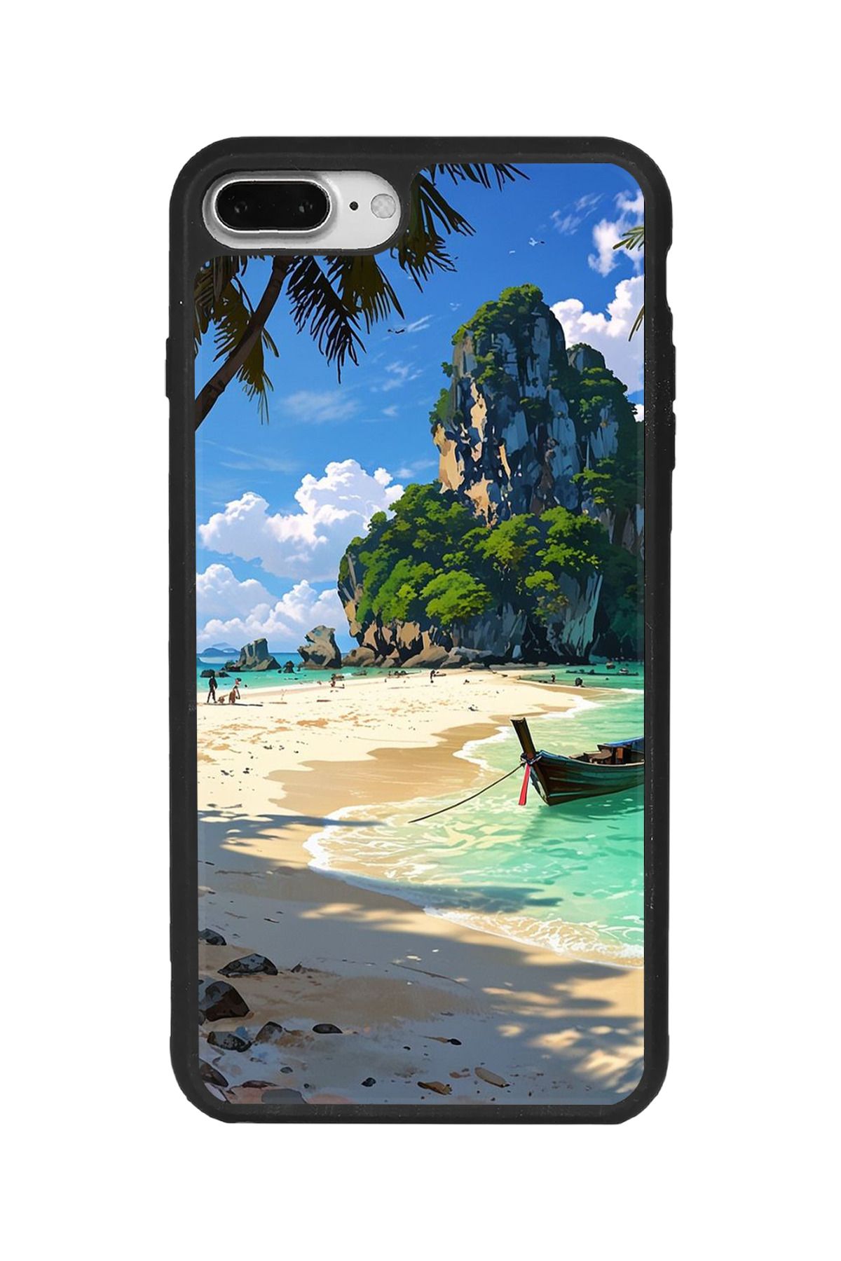BGAKSESUAR iPhone 7 Plus Uyumlu Mat Siyah Kılıf – Yumuşak Silikon, Koruyucu, Şok Emici Kapak