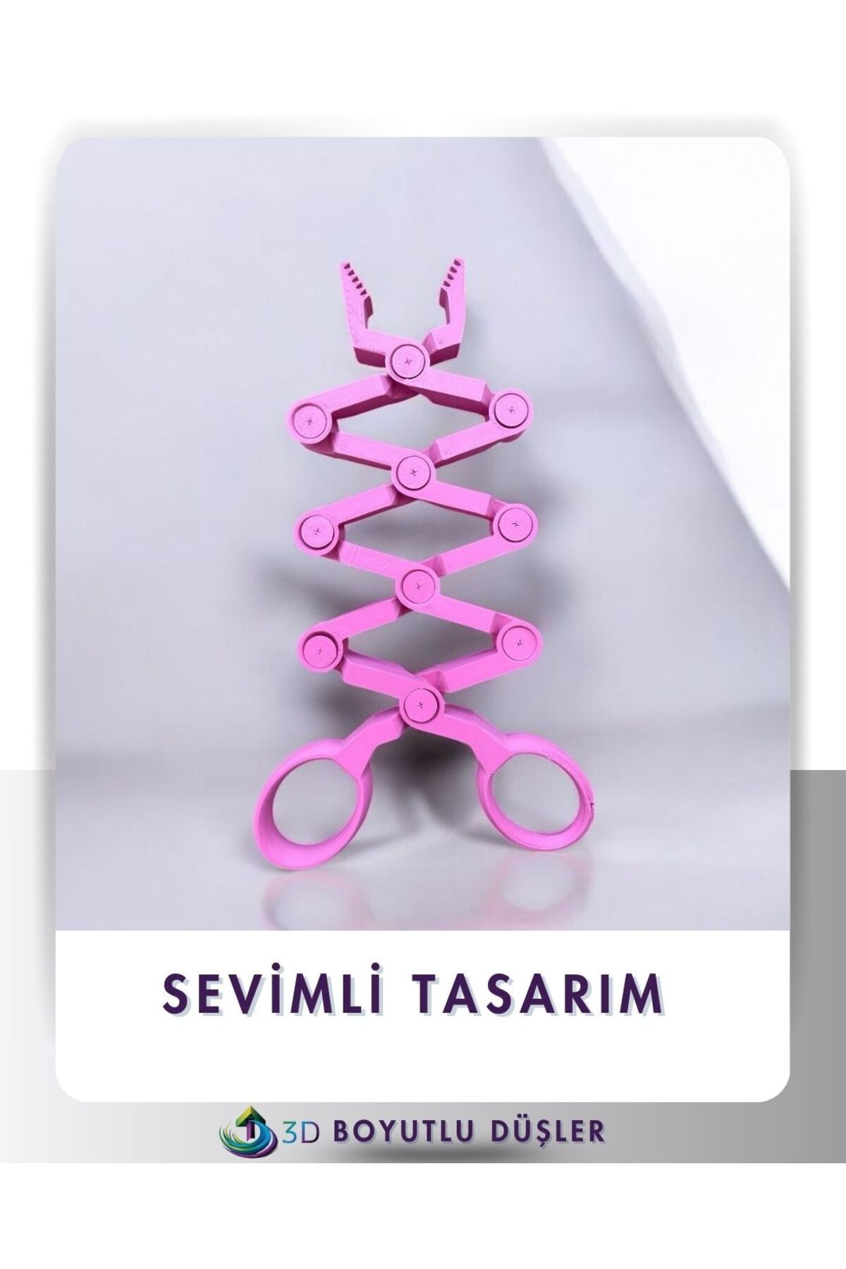 ZTE 3D BASKI Hareketli kıskaç oyuncak pembe