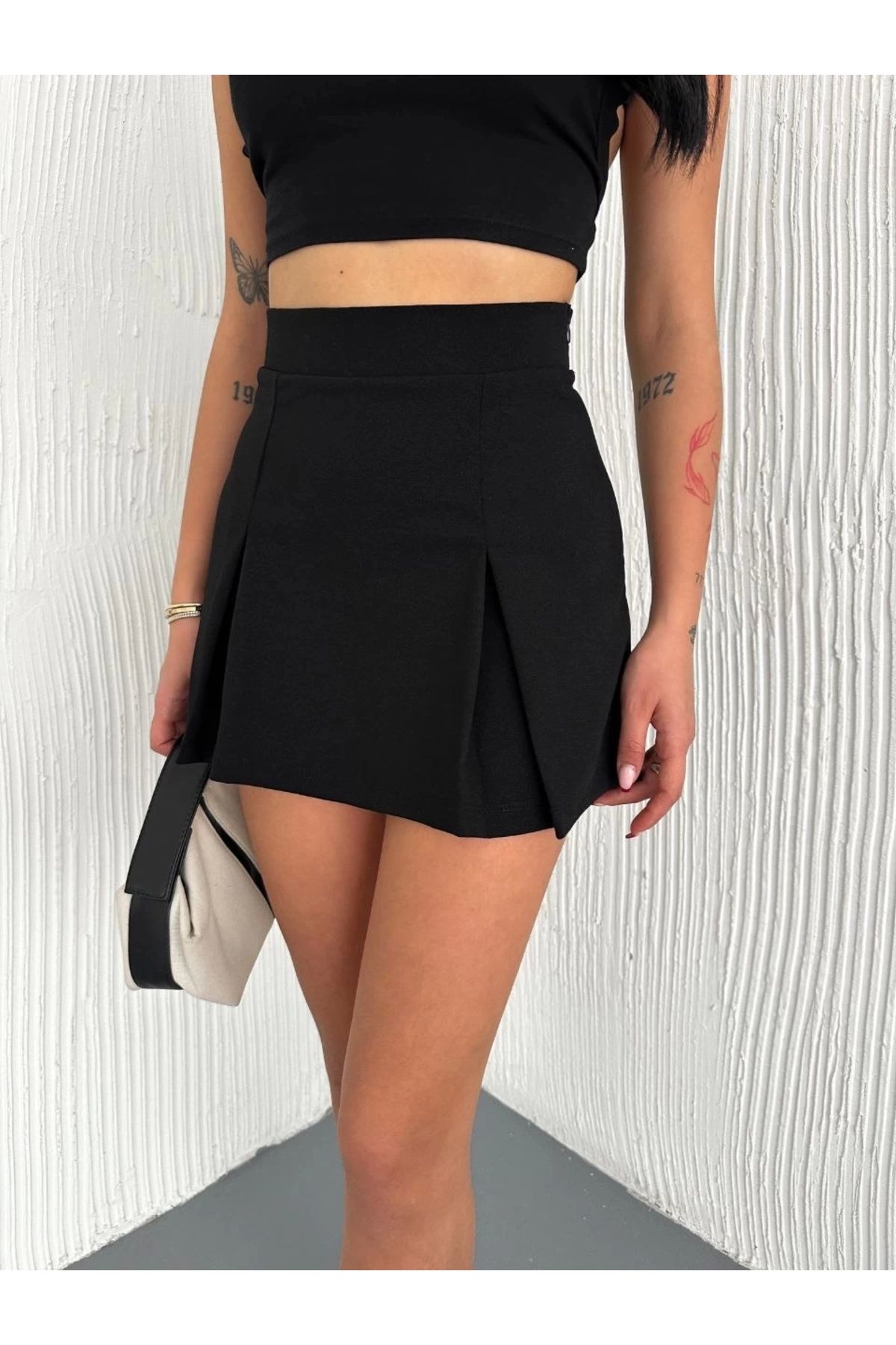 MODA Kadın Şortlu Etek - Siyah