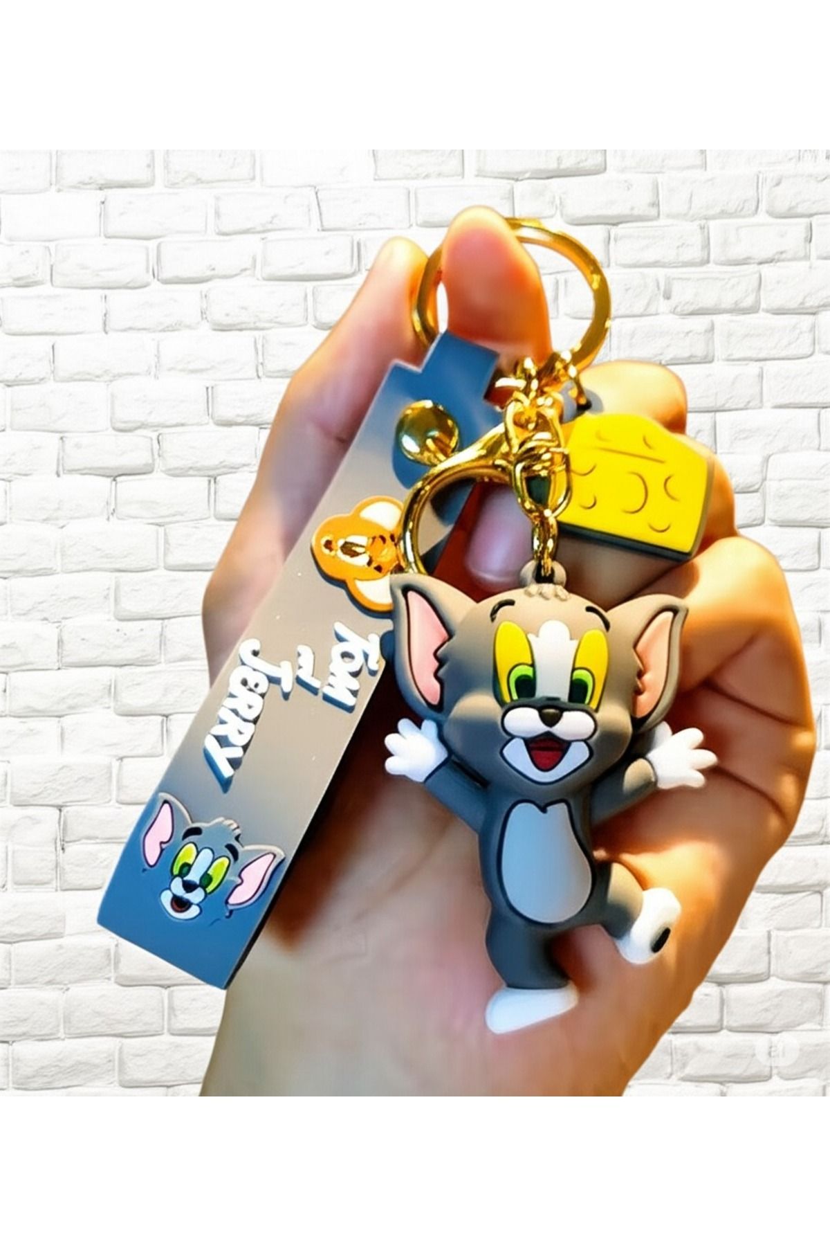 Mimi Aksesuar 3D Lüks Büyük Boy Tom Slikon Anahtarlık & Çanta Aksesuarı Hediye Aksesuar (TOM)