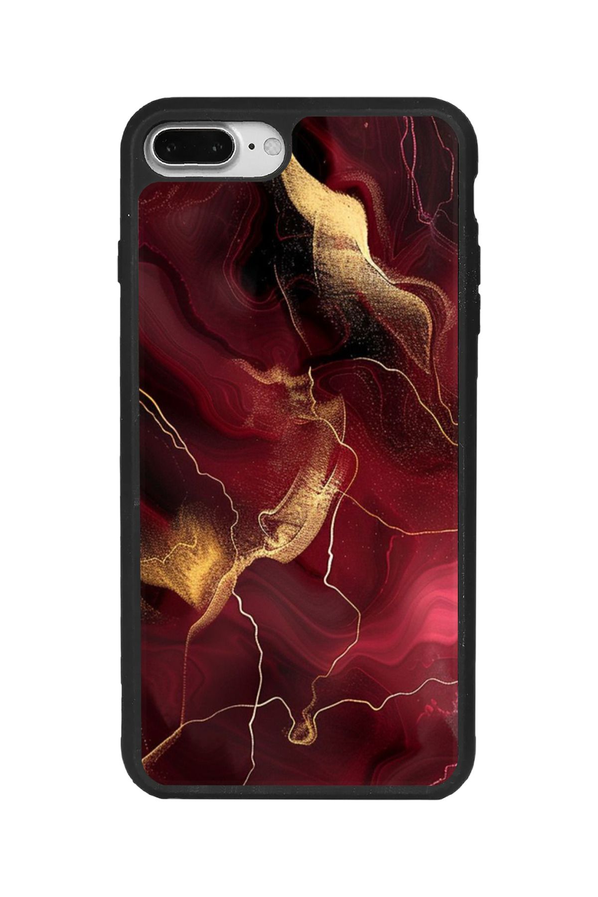 BGAKSESUAR iPhone 8 Plus Uyumlu Mat Siyah Kılıf – Yumuşak Silikon, Koruyucu, Şok Emici Kapak