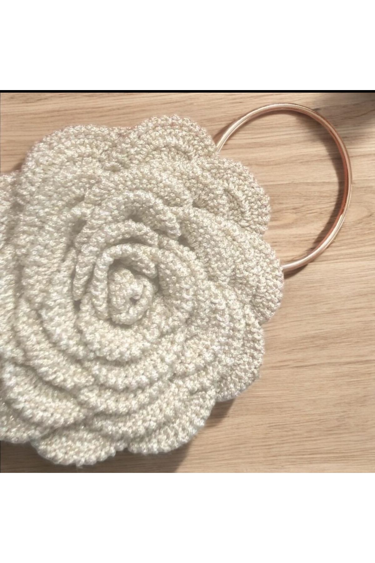 Butik ZA Handmade el yapımı gül detaylı çanta