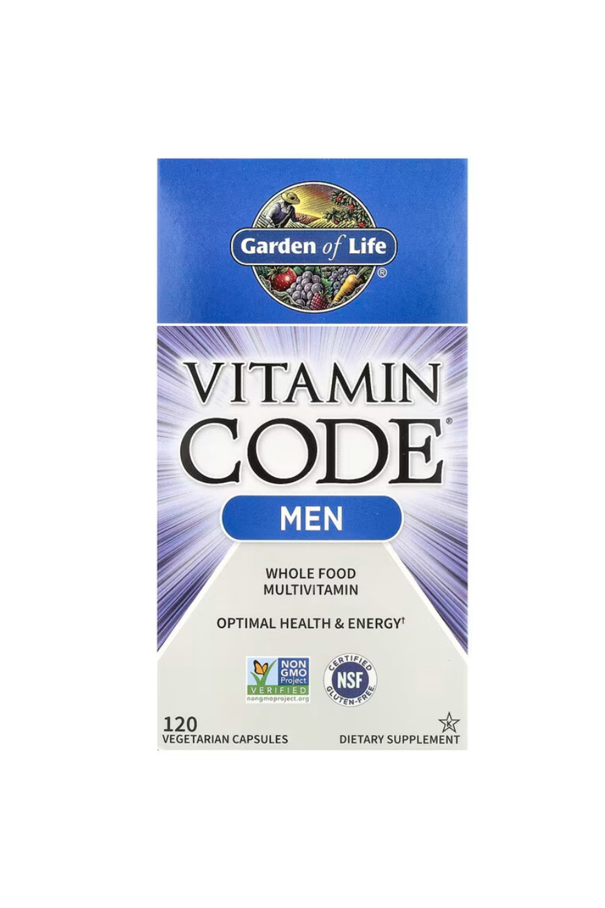 Garden of Life Vitamin Code Whole Food Multivitamin for Men - 120 ...