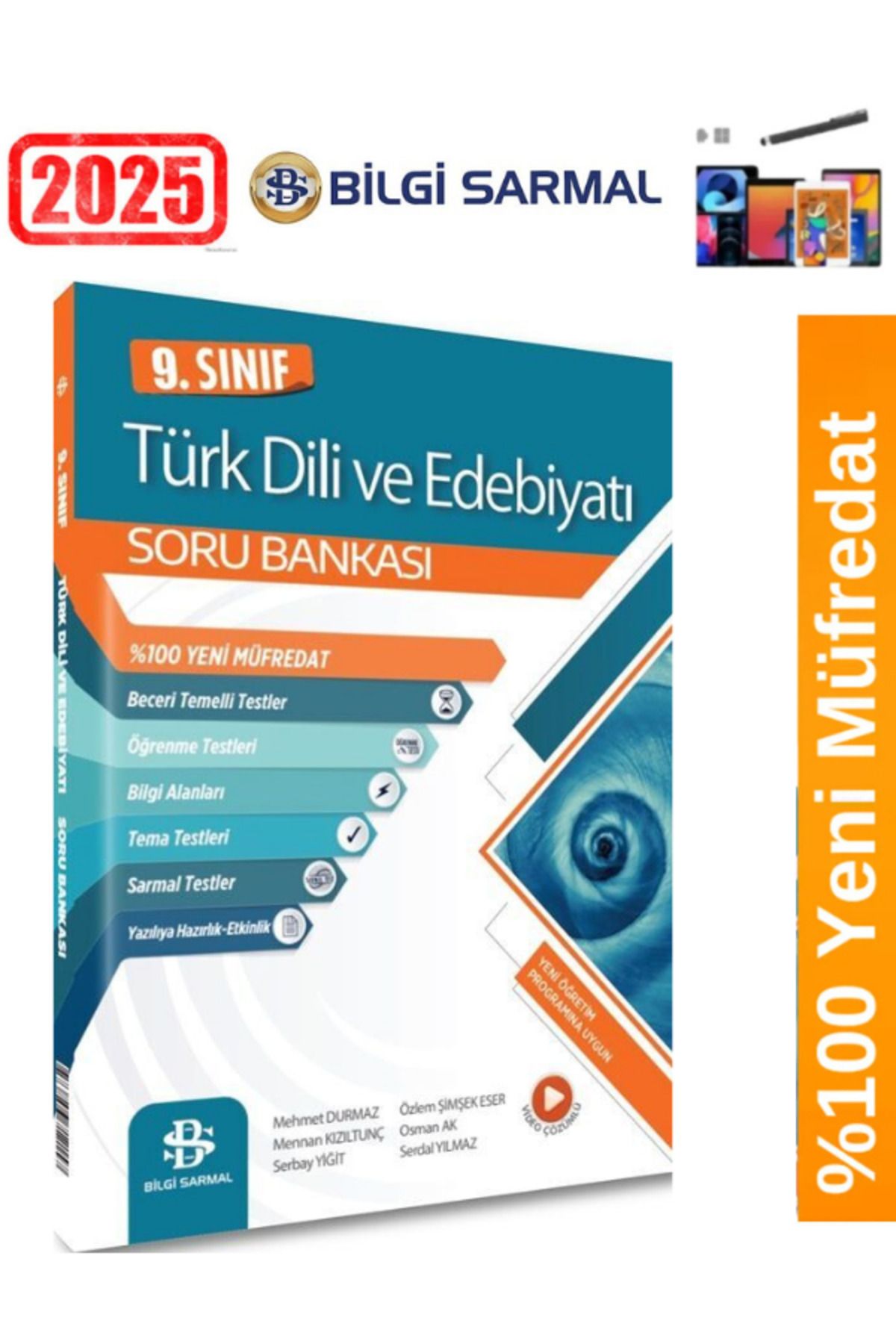Bilgi Sarmal Yayınları 2025 9.Sınıf Matematik-Türk Dili Edebiyatı %100 Yeni Müfredat Soru Bankası Seti(2 Kitap)+Kalem