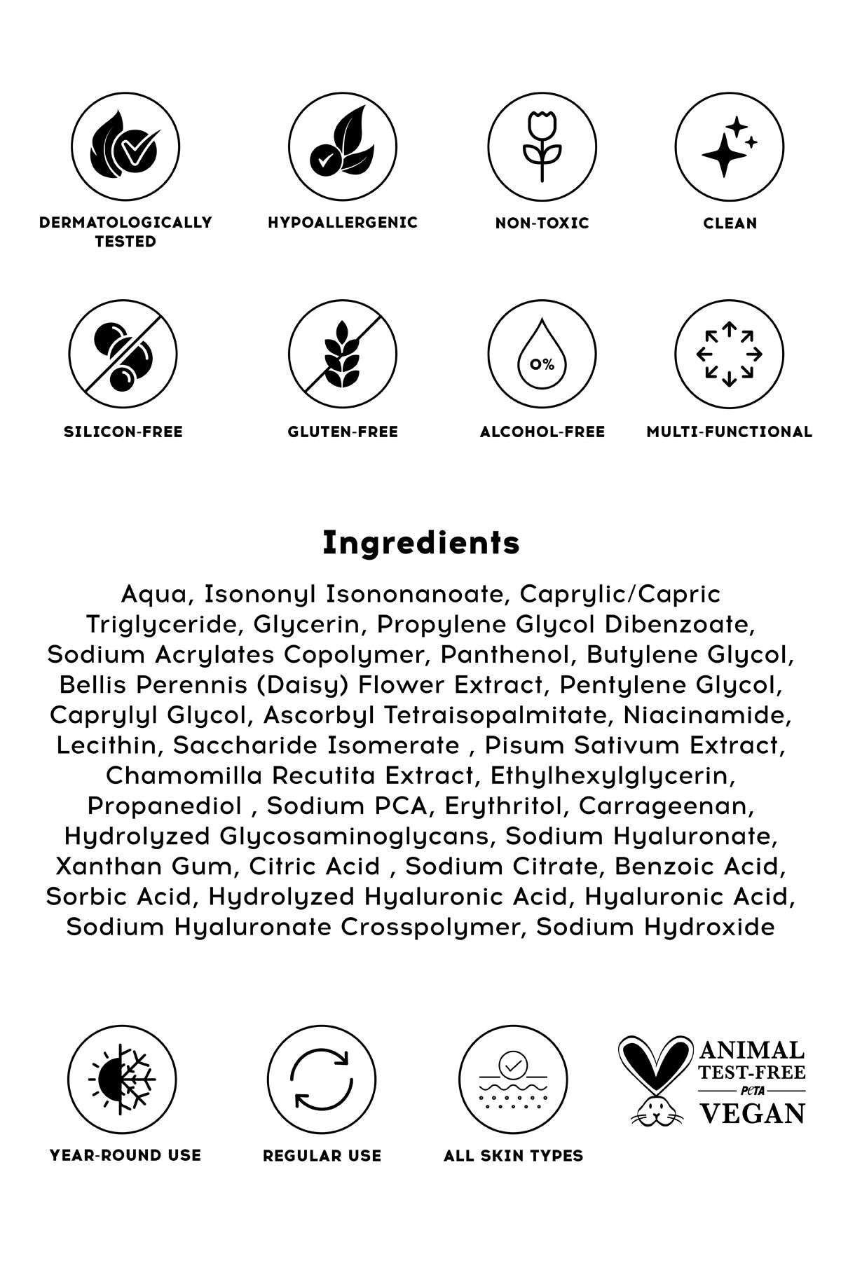 Cream Co.-crema co. Cremă de față hidratantă 50 ml pentru femei și bărbați, toate tipurile de piele, acid hialuronic, niacinamidă 4