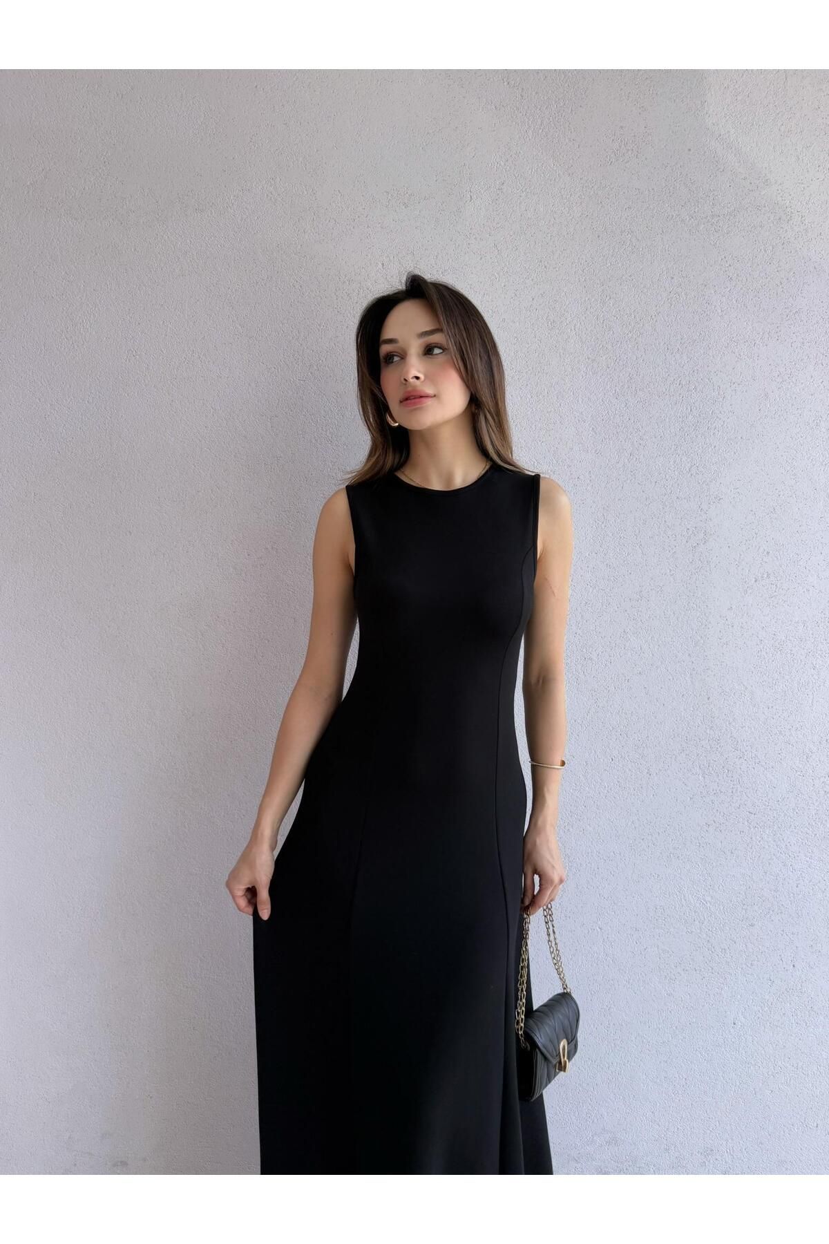 Mooi Butik NOLLER Maxi Elbise 6748 - Siyah