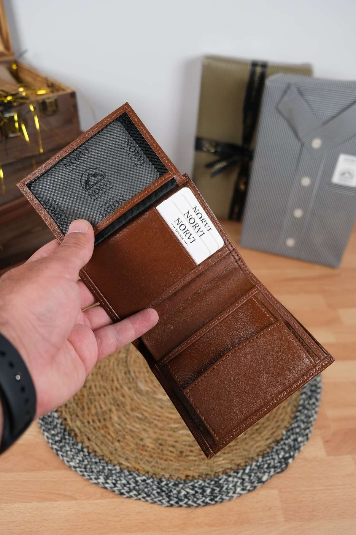 Norvi Leather Madeni Para Gözlü Hakiki Deri Cüzdan Taba