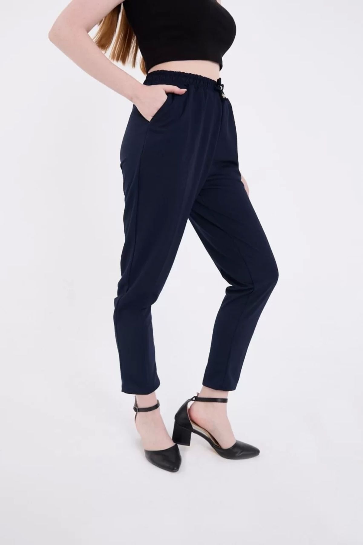 MODA Kadın Tam Kalıp Basic Eşofman Pantolon - Lacivert
