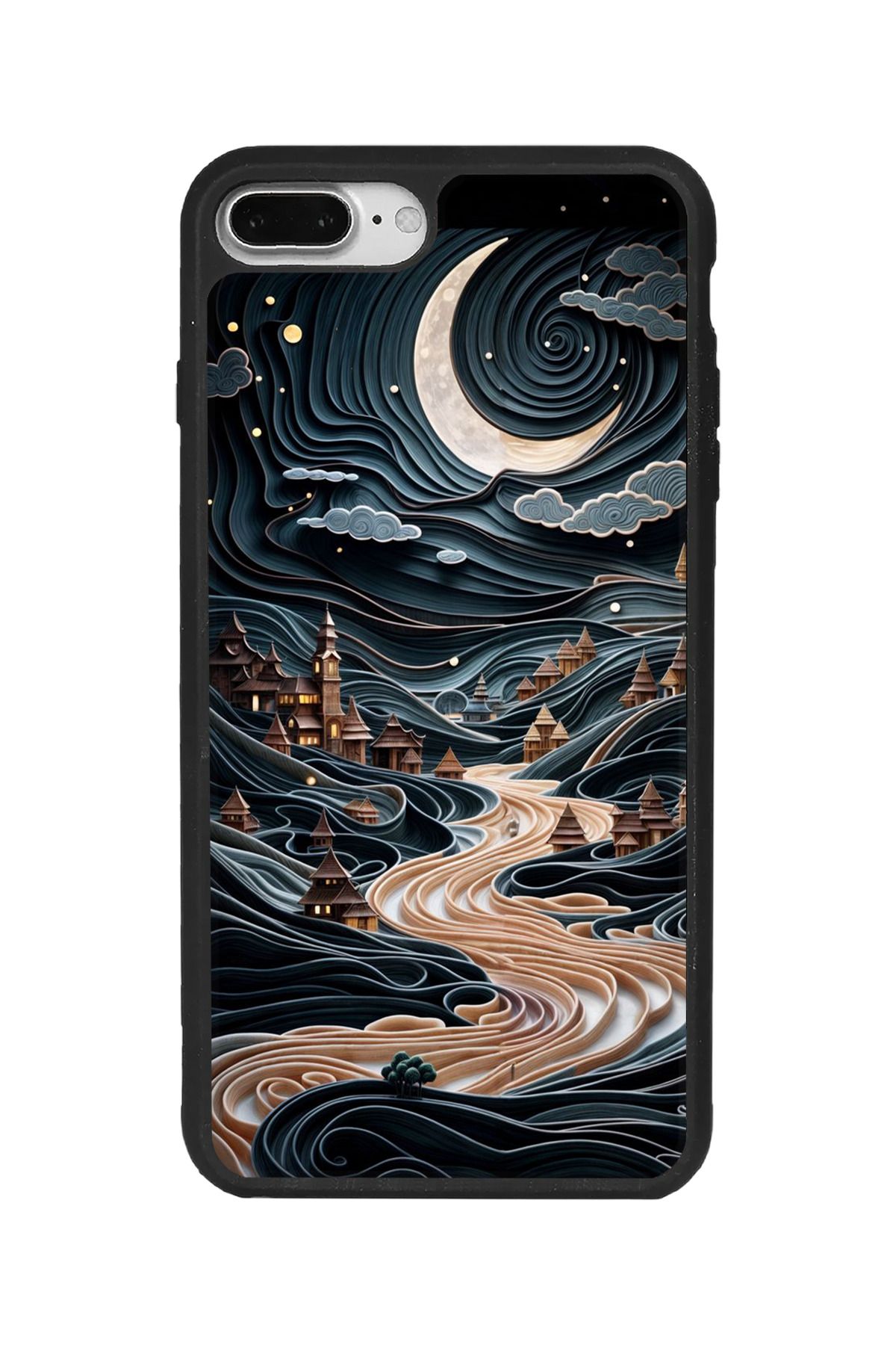 BGAKSESUAR iPhone 8 Plus Uyumlu Mat Siyah Kılıf – Yumuşak Silikon, Koruyucu, Şok Emici Kapak