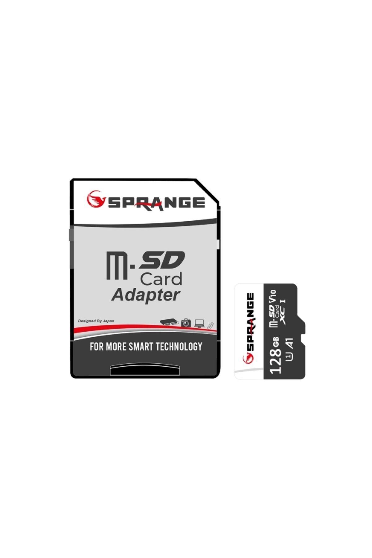 jetucuzal SPRANGE SM128 High Speed 4K Ultra HD 128GB TF Kart + SD Adaptör