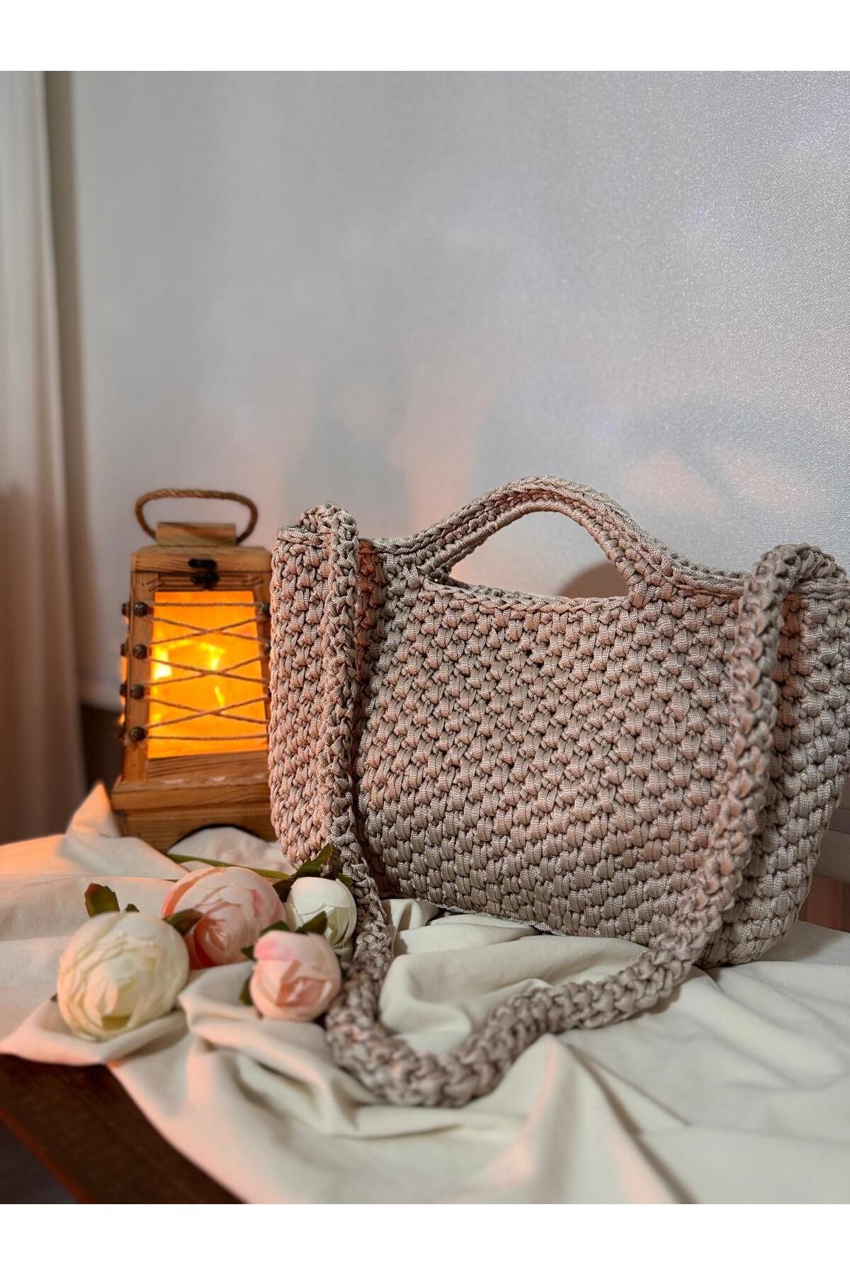 GG homewear Makrome örgü çanta, plaj çanta ,günlük çanta