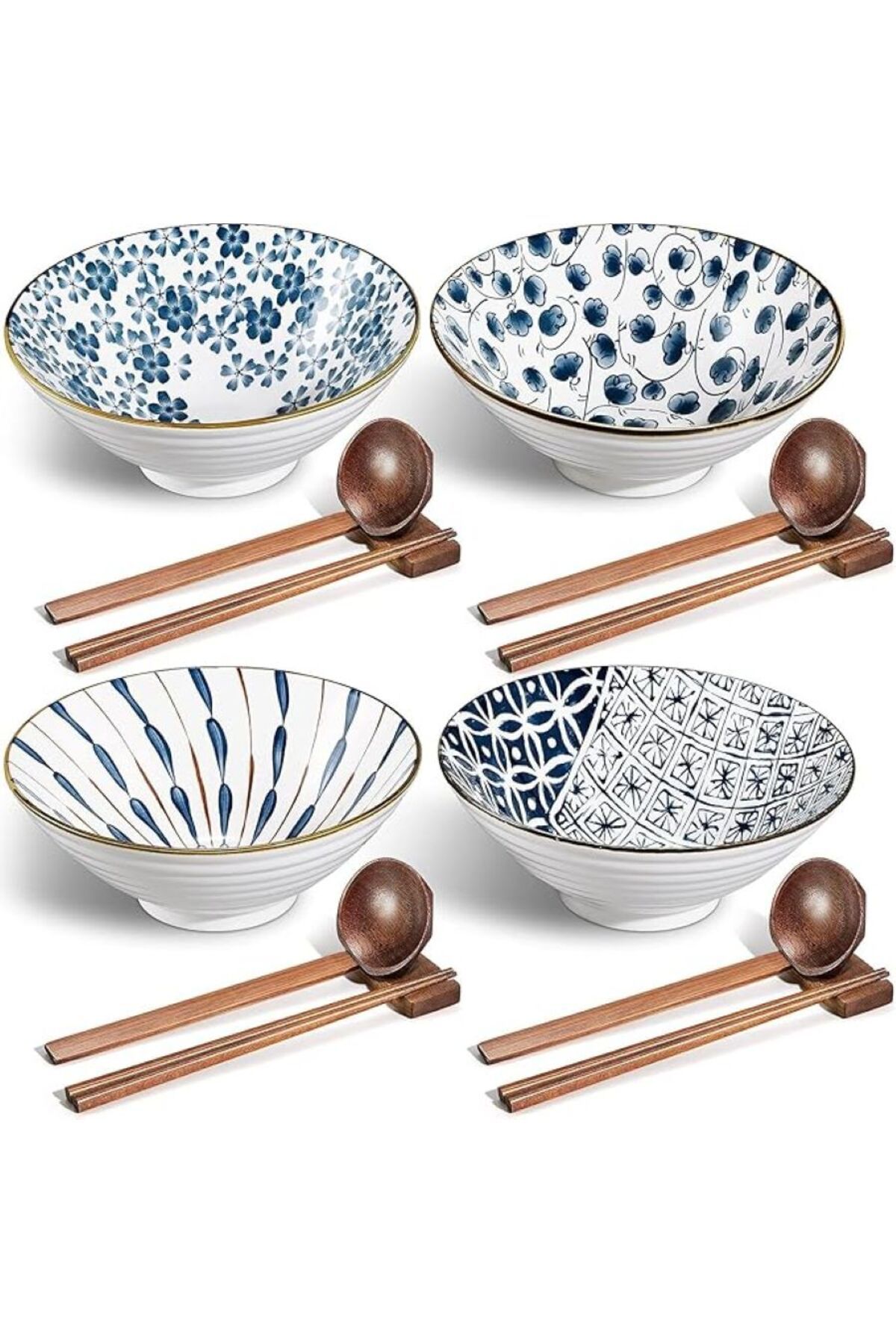 HYGEIAN Kırılmaz Seramik Ramen Kase Seti 4 Parça