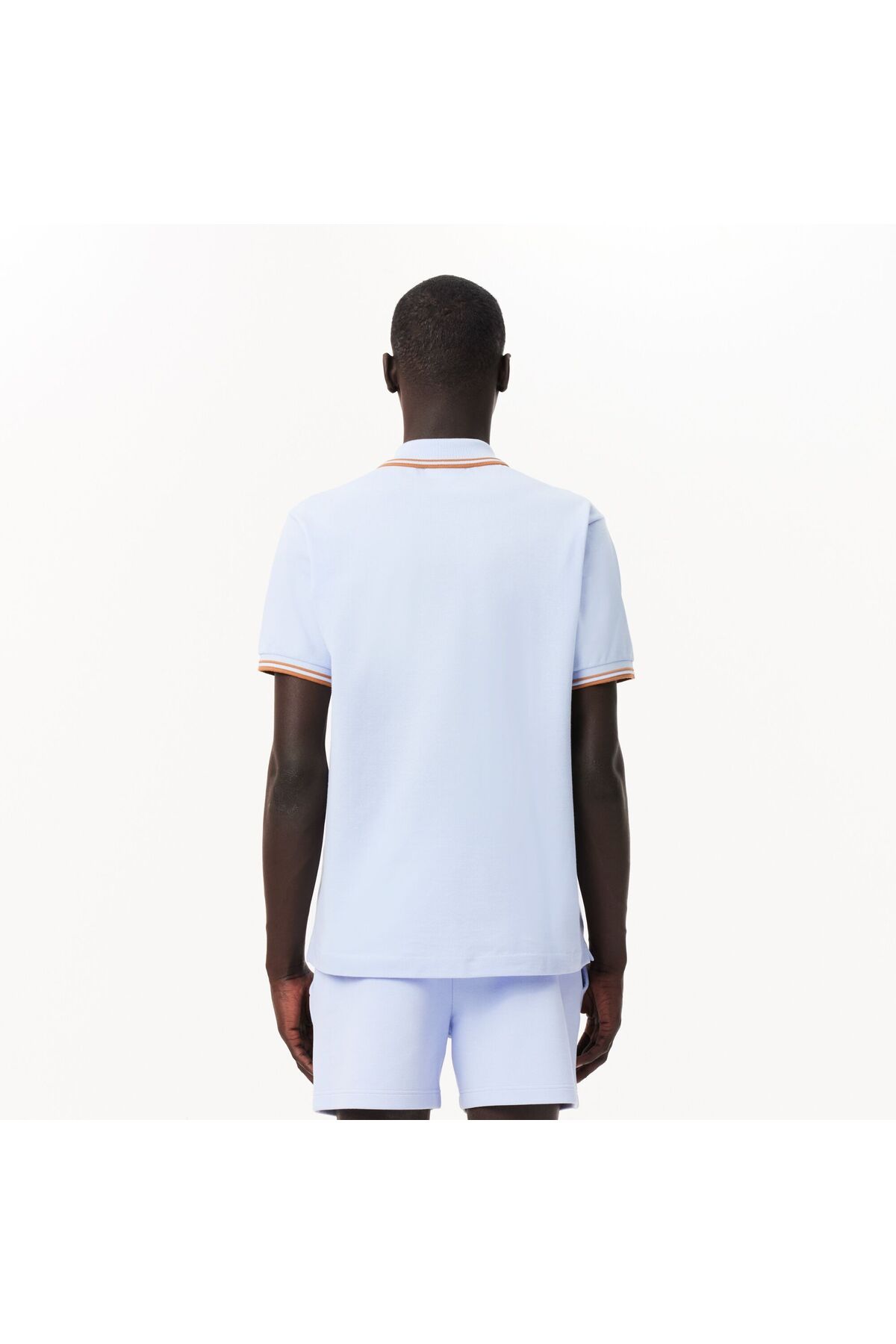 تی شرت یقه پولو مردانه L.12.12 کلاسیک مناسب چاپی چوگان آبی Lacoste