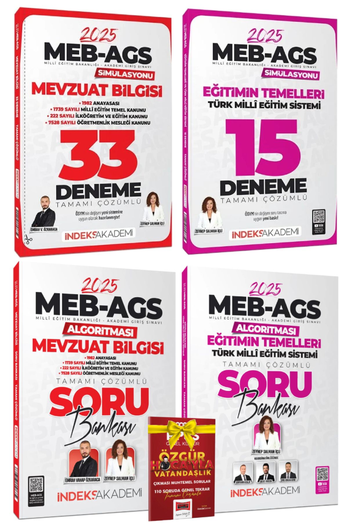 İndeks Akademi 2025 İndeks Akademi MEB AGS Mevzuat Deneme+Eğitimin Temelleri Deneme+Mevzuat Soru+Eğitim Soru
