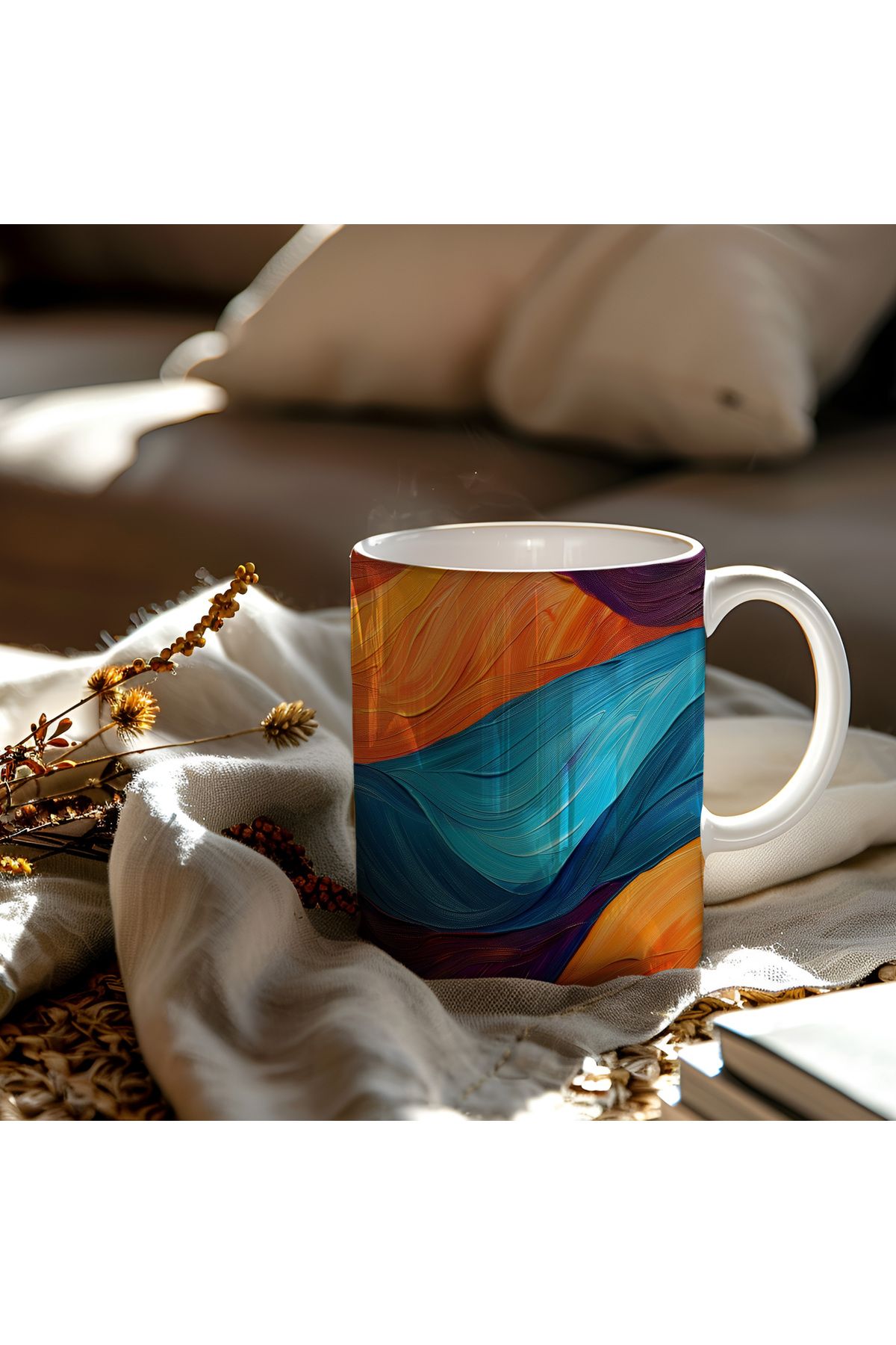 waspandhornet Soyut Renkli Sanat Desenli Kupa