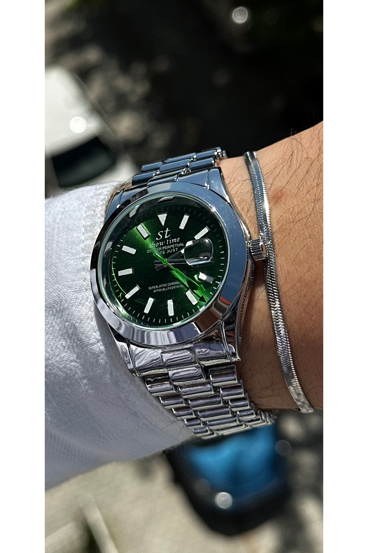 Show Time-Steel Men's Wristwatch (with Bracelet Gift) 3