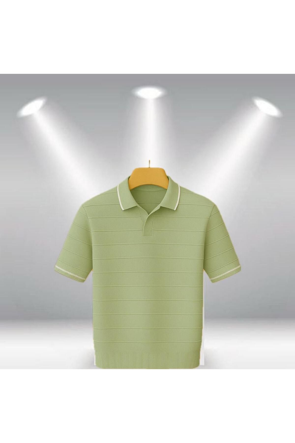 LC Waikiki Polo Yaka Kısa Kollu Çizgili Erkek Yazlık Triko Premium Tişört / T-shirt