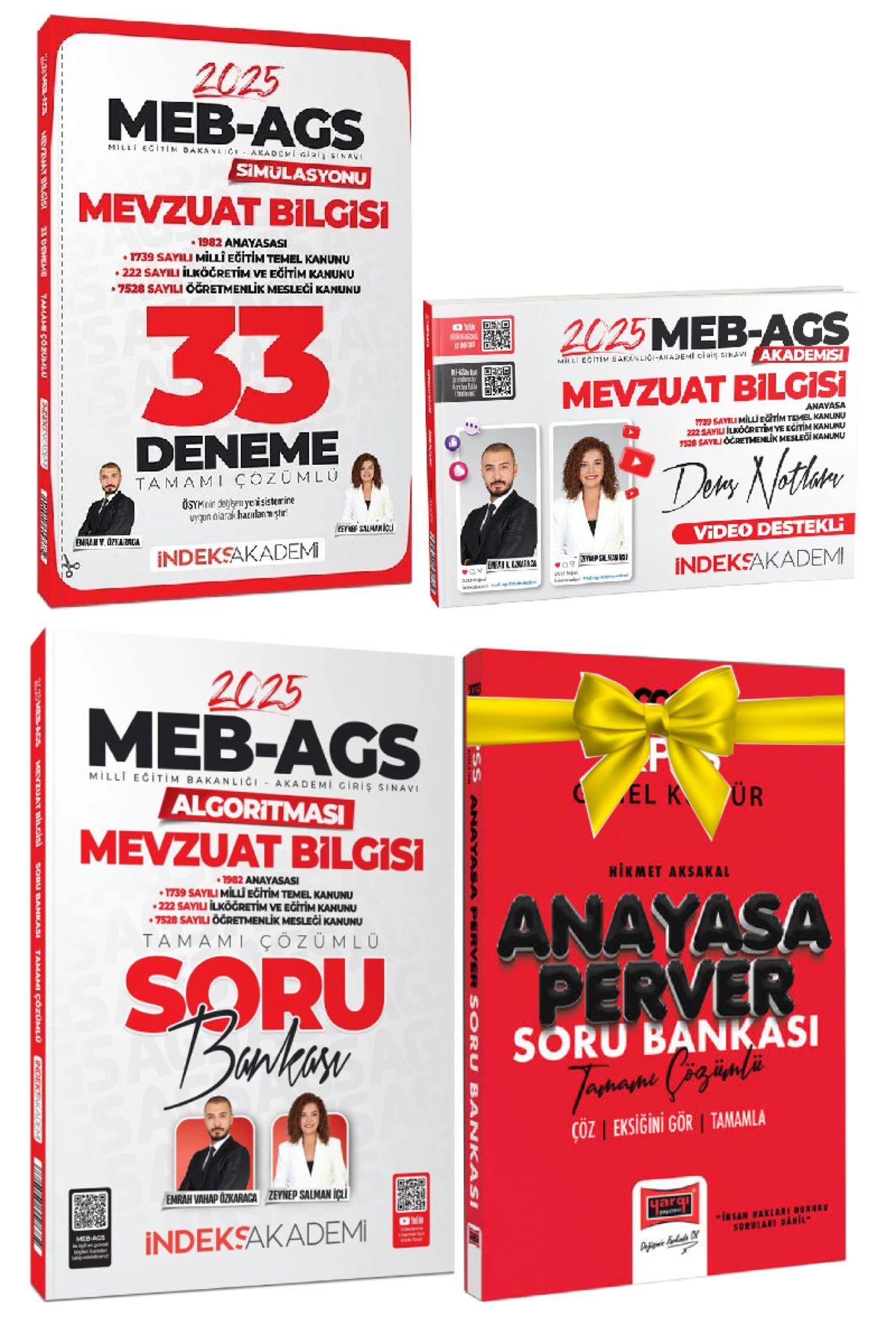 İndeks Akademi 2025 İndeks Akademi MEB AGS Mevzuat Deneme+Mevzuat Bilgisi Ders Notları+Soru Bankası+Hediye