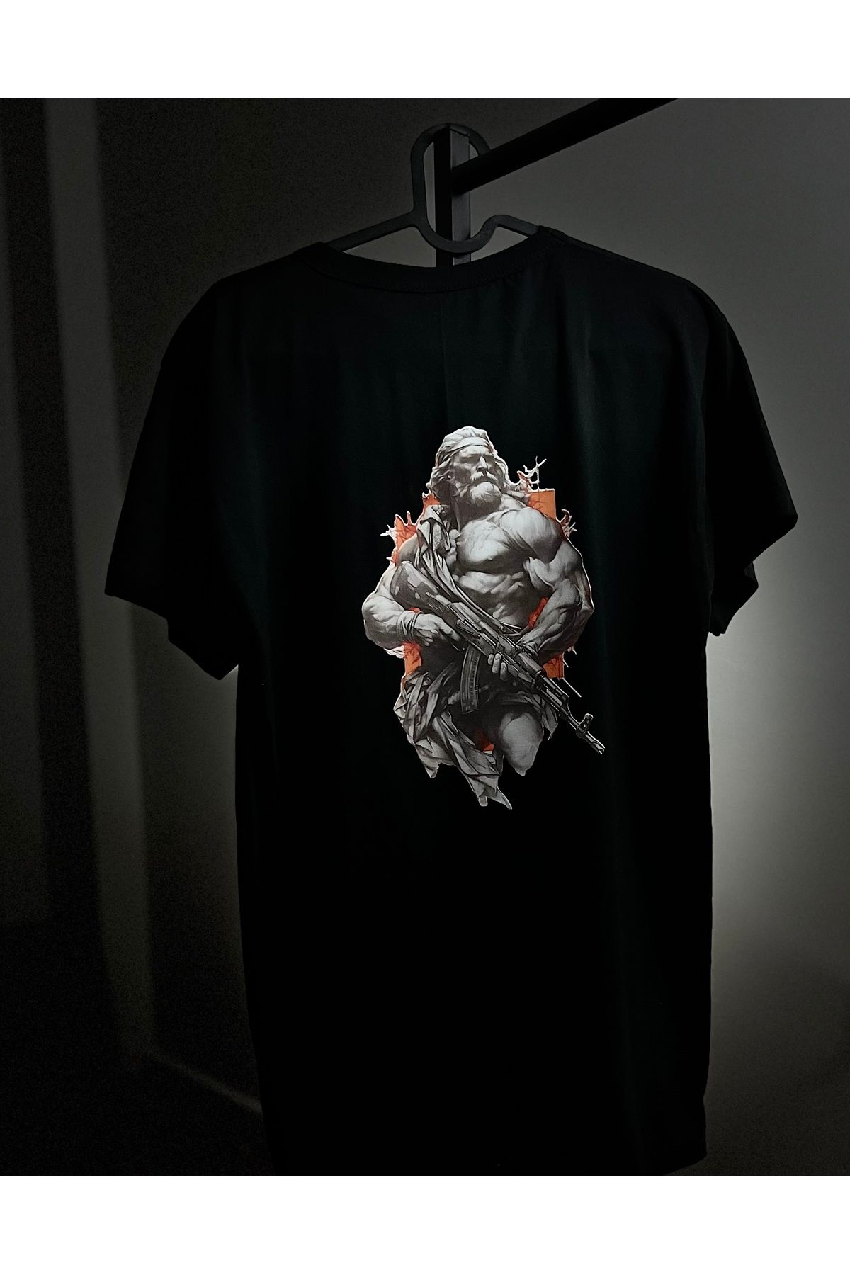 BarliWear Yunan Tanrısı Baskılı Basic Unisex Tişört