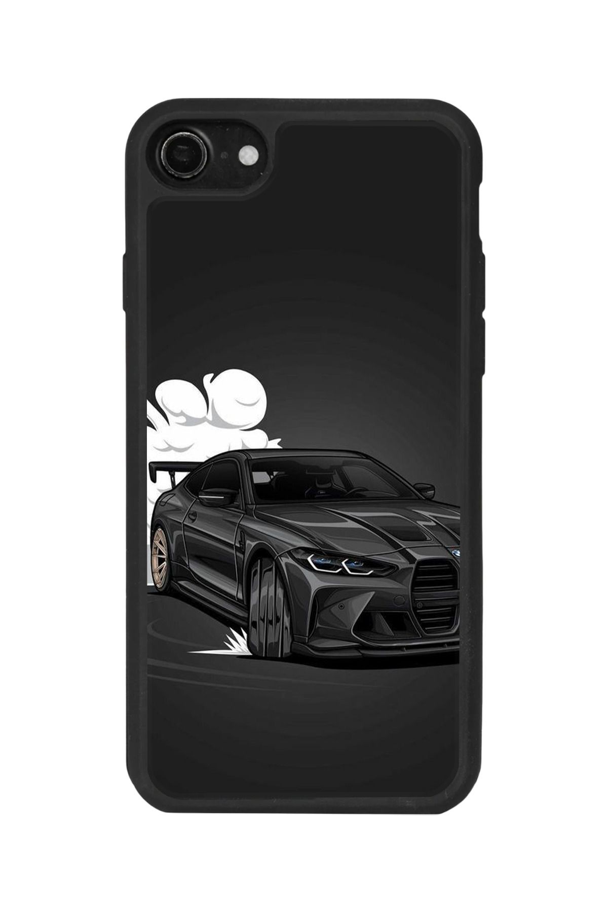 BGAKSESUAR iPhone 7 Uyumlu Mat Siyah Kılıf – Yumuşak Silikon, Koruyucu, Şok Emici Kapak