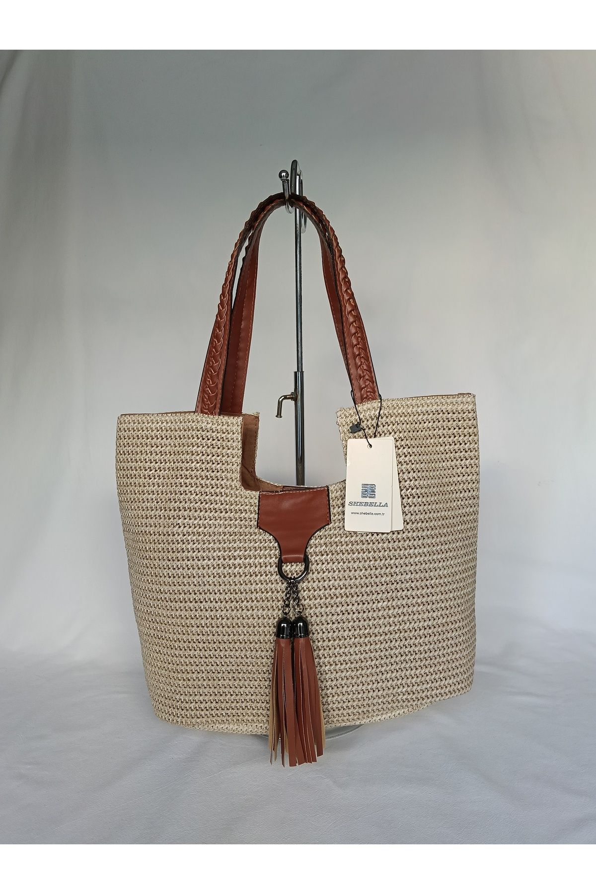 SheBella Bags & Shoes Kadın Özel Hasır Model Büyük Omuz Çantası