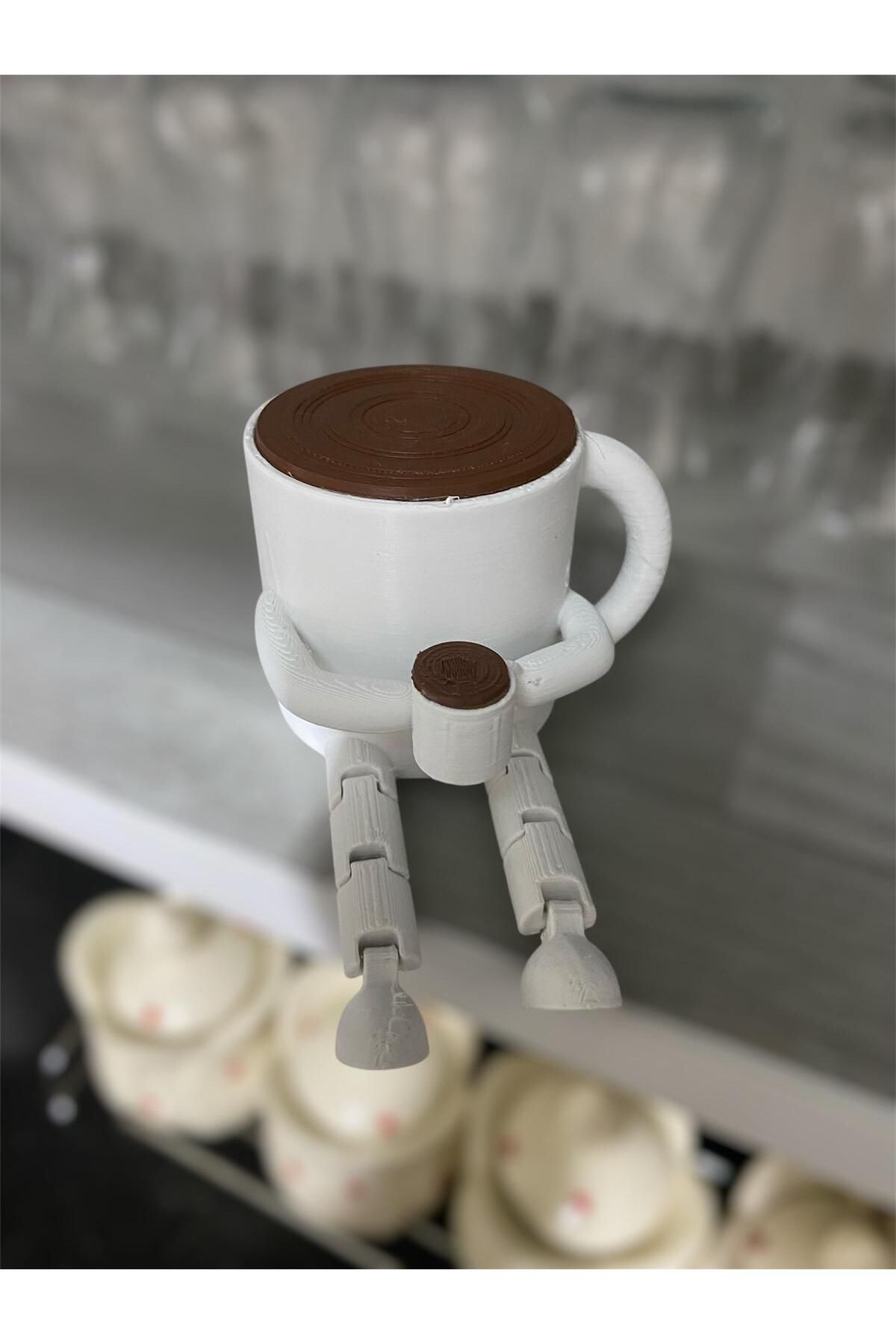 Eta3d 4'lü Kahve Köşesi Seti Kahve Çekirdeği, Kapalı Karton ve Bardak Tutan Kupa ve Çikolata 5cm