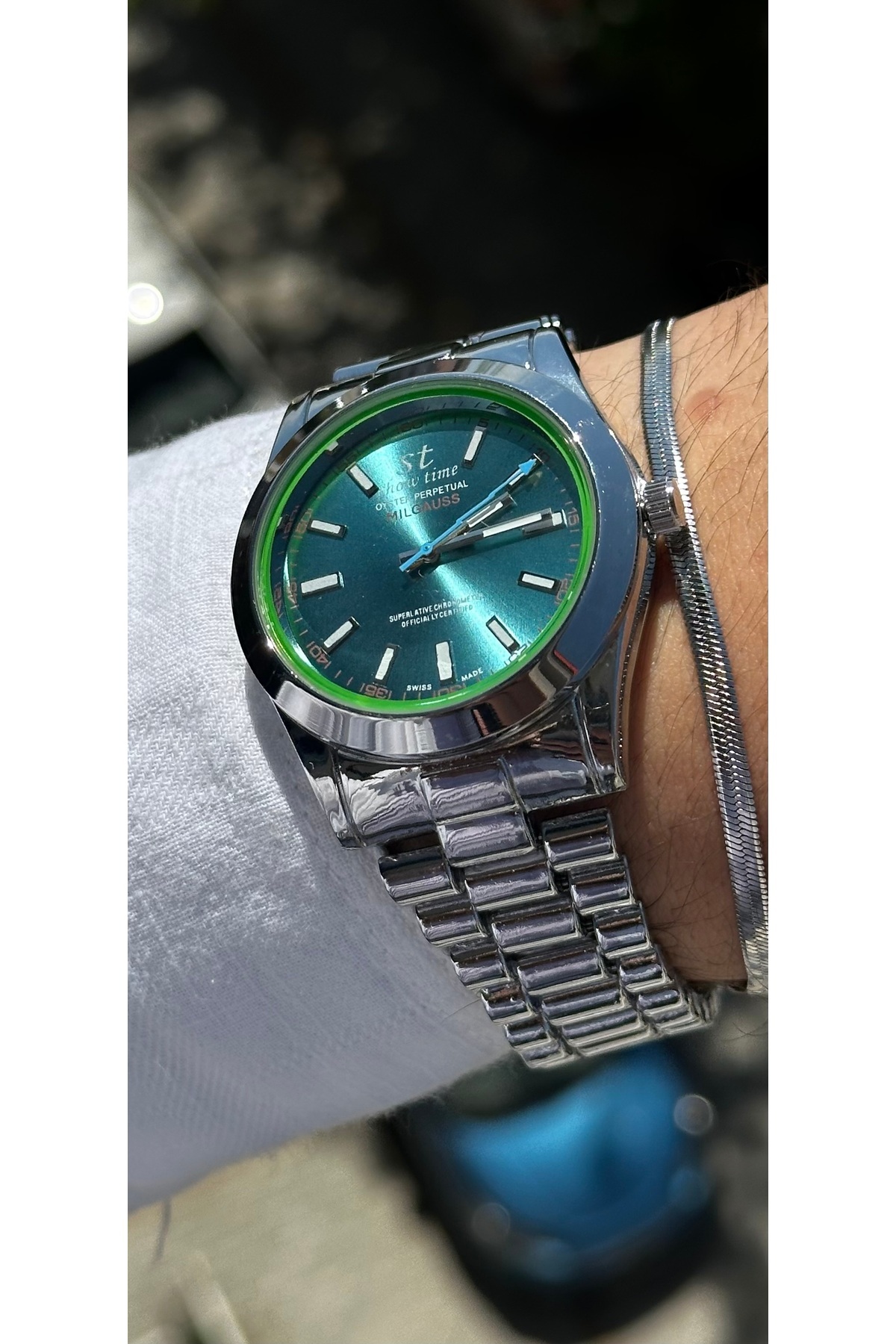 Show Time-Steel Men's Wristwatch (with Bracelet Gift) 4