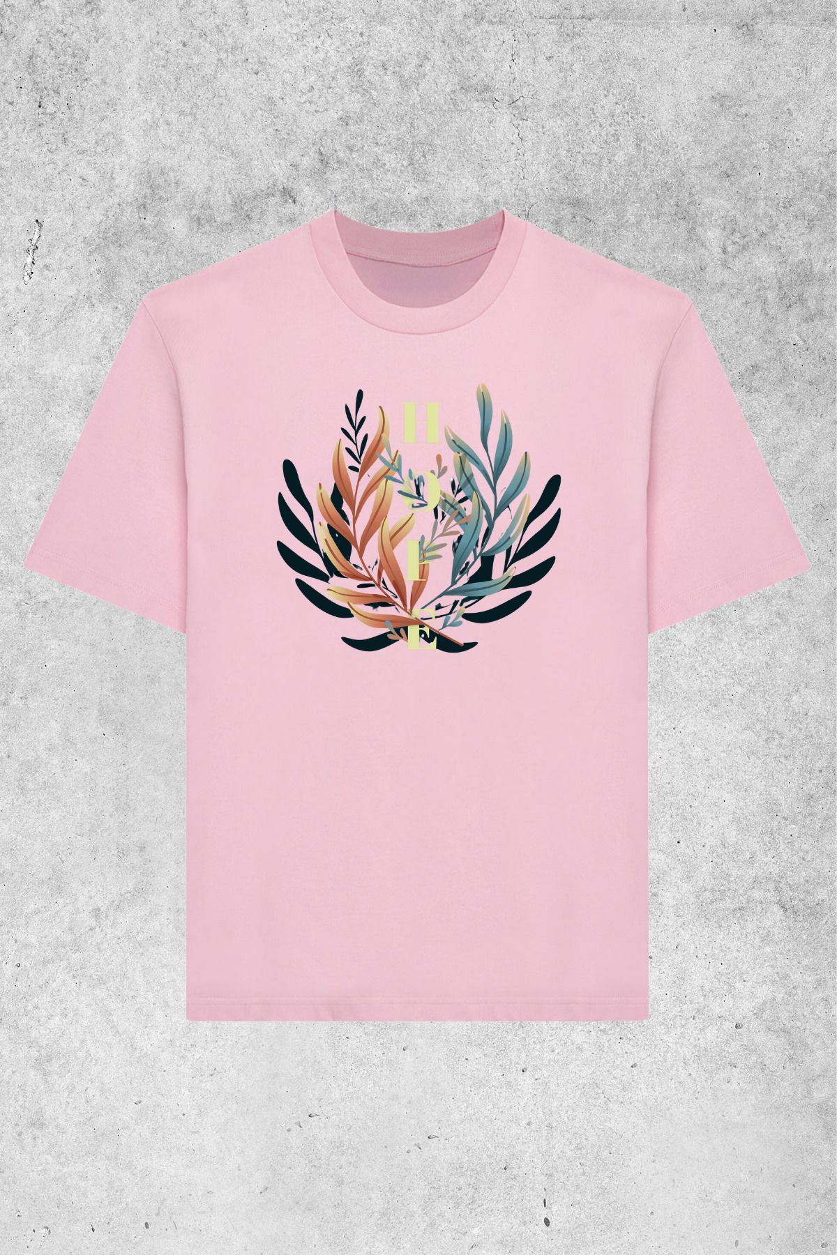 MOLICO Basic unisex sıfır yaka kısa kollu Hope baskılı tshirt