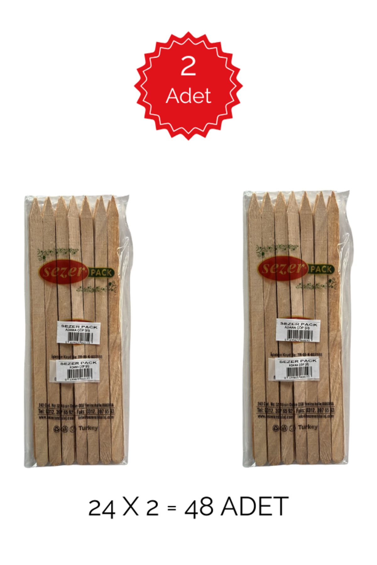 Sezer Pack ADANA KEBAP ÇÖP ŞİŞ 2'Lİ PAKET