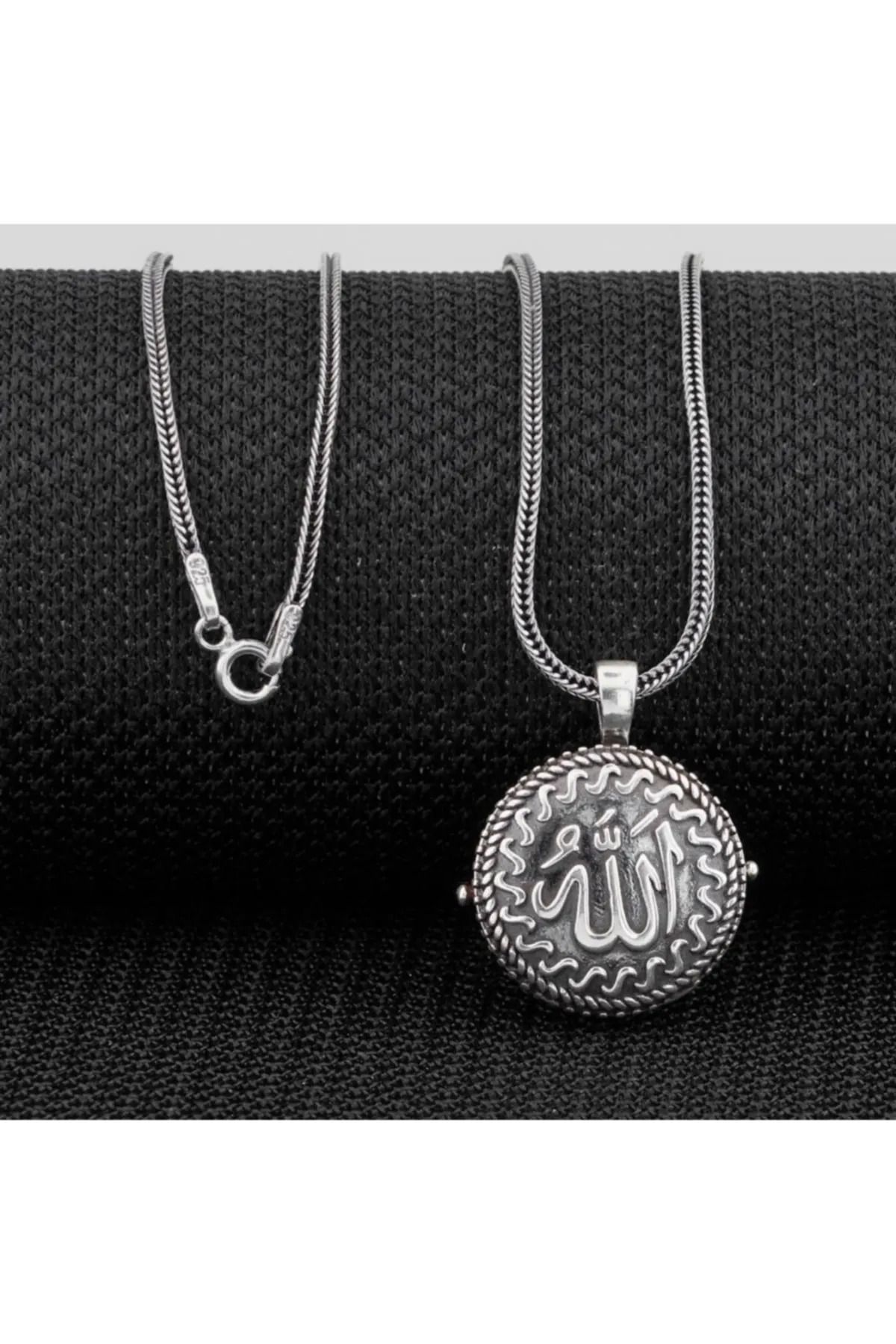 MODA925 925 Ayar Gümüş Açılabilir Allah Yazılı Muska Cevşen Kolye