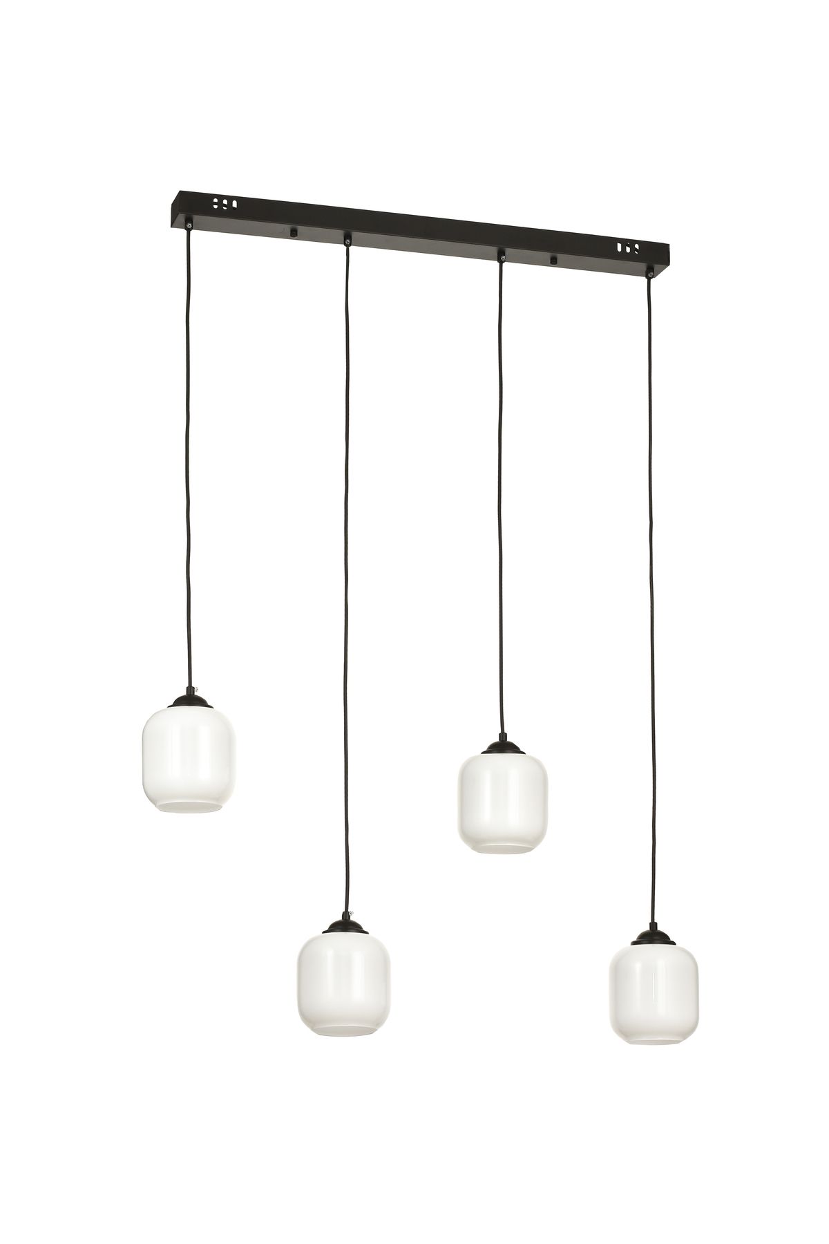 Avizemoda Siena 4 lü Yemek Masası Üstü Beyaz Camlı Modern Sarkıt Avize - (Siyah)