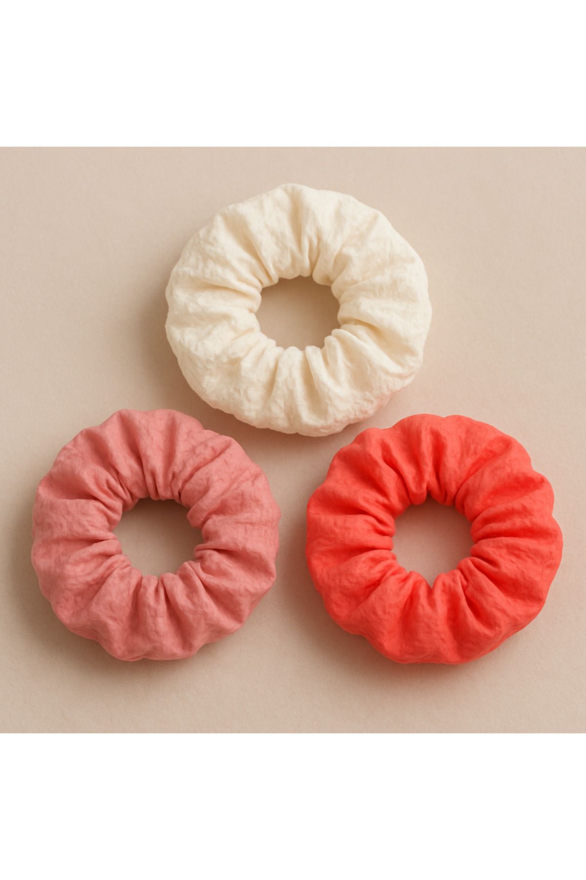 YILDIZ DİJİTAL HOME 3’lü Buruşuk Kumaş Scrunchie Saç Tokası Seti | El Yapımı Yumuşak ve Şık Toka | Star Home's