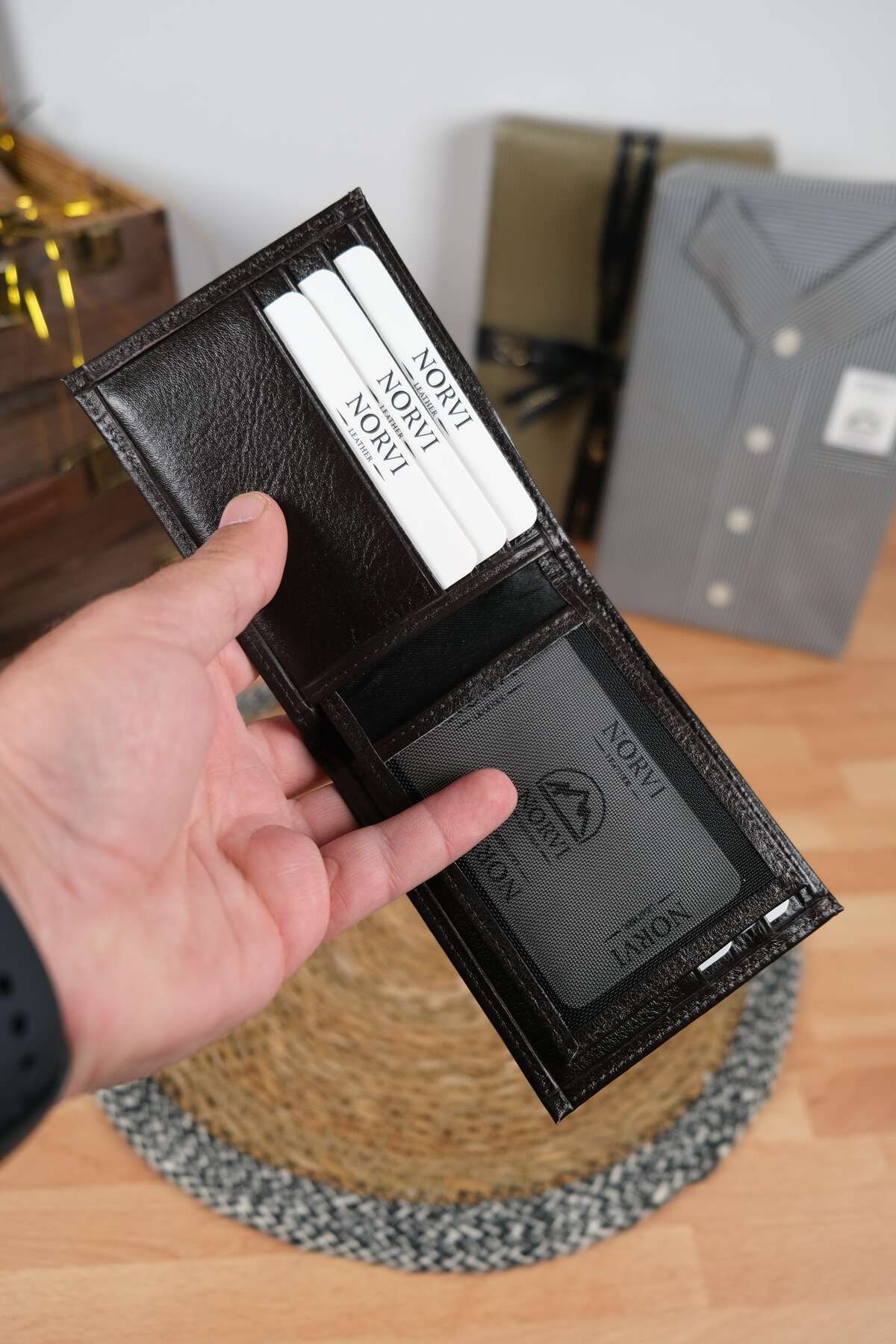 Norvi Leather Klasik Hakiki Deri Cüzdan Siyah Renk