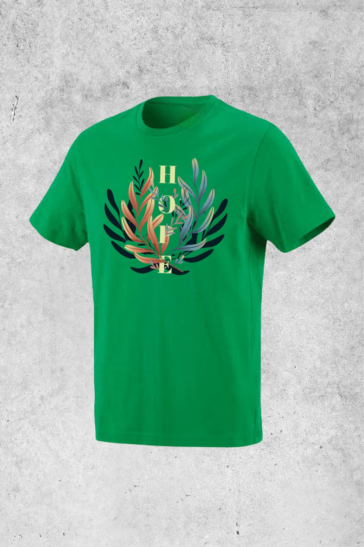 MOLICO Basic unisex sıfır yaka kısa kollu Hope baskılı tshirt