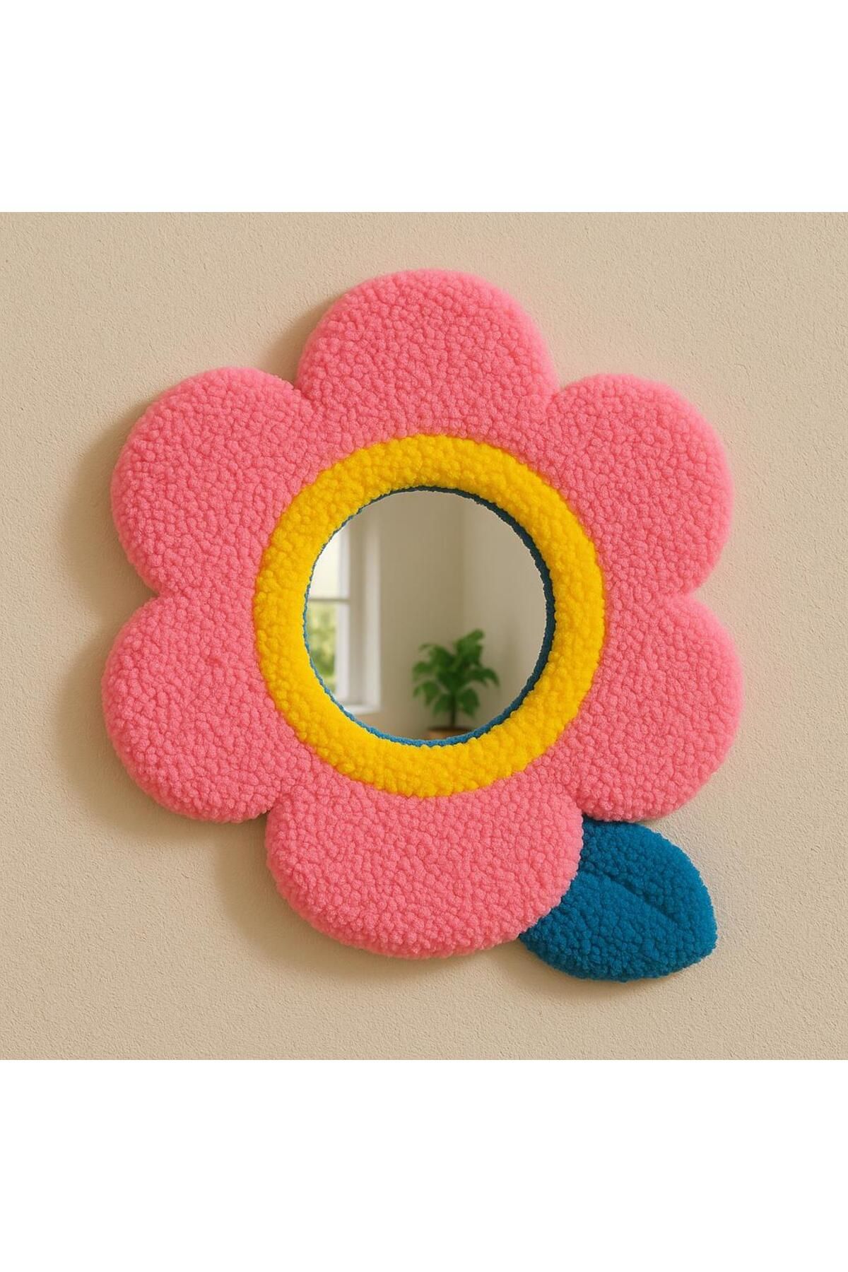 Afro Dekorasyon Tufting Ayna , Tasarım Ayna , Hediyelik Dekor Ayna ,Bohem Retro Ayna