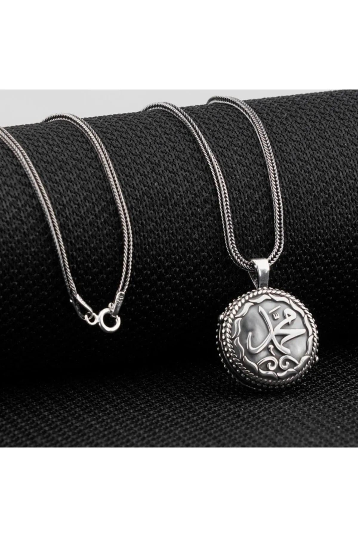 MODA925 925 Ayar Gümüş Çift Taraflı Açılabilen Muska Cevşen Kolye