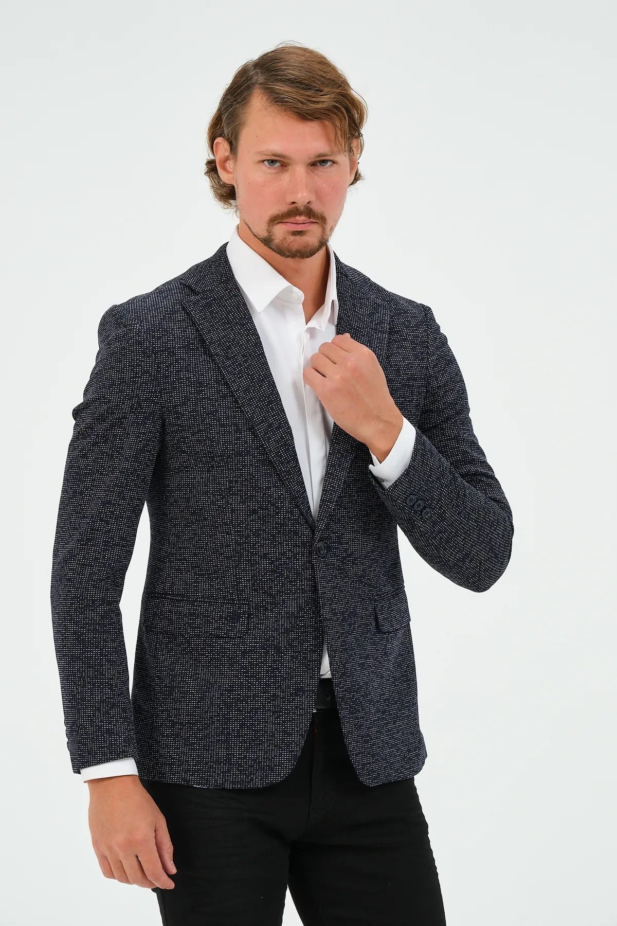 Bonesti Erkek Slim Fit Blazer Ceket Lacivert