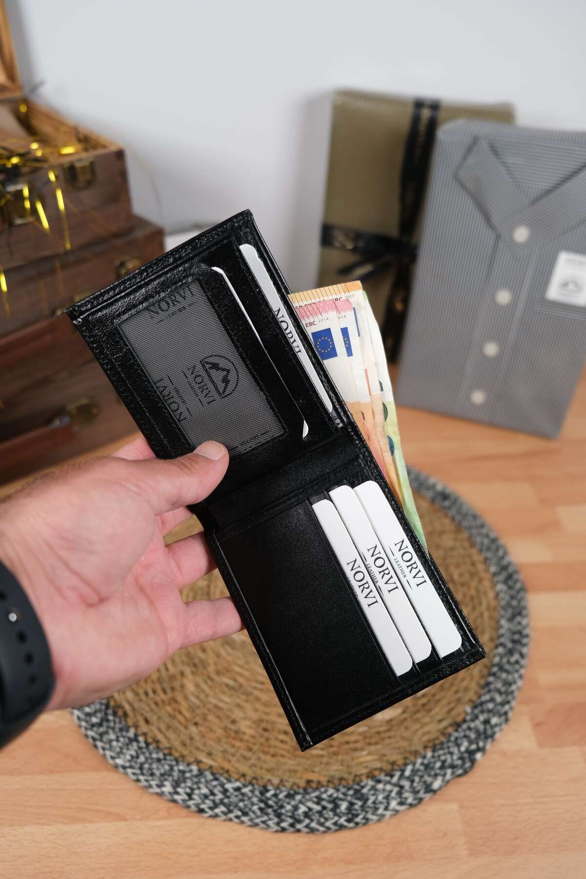 Norvi Leather Klasik Hakiki Deri Cüzdan Siyah