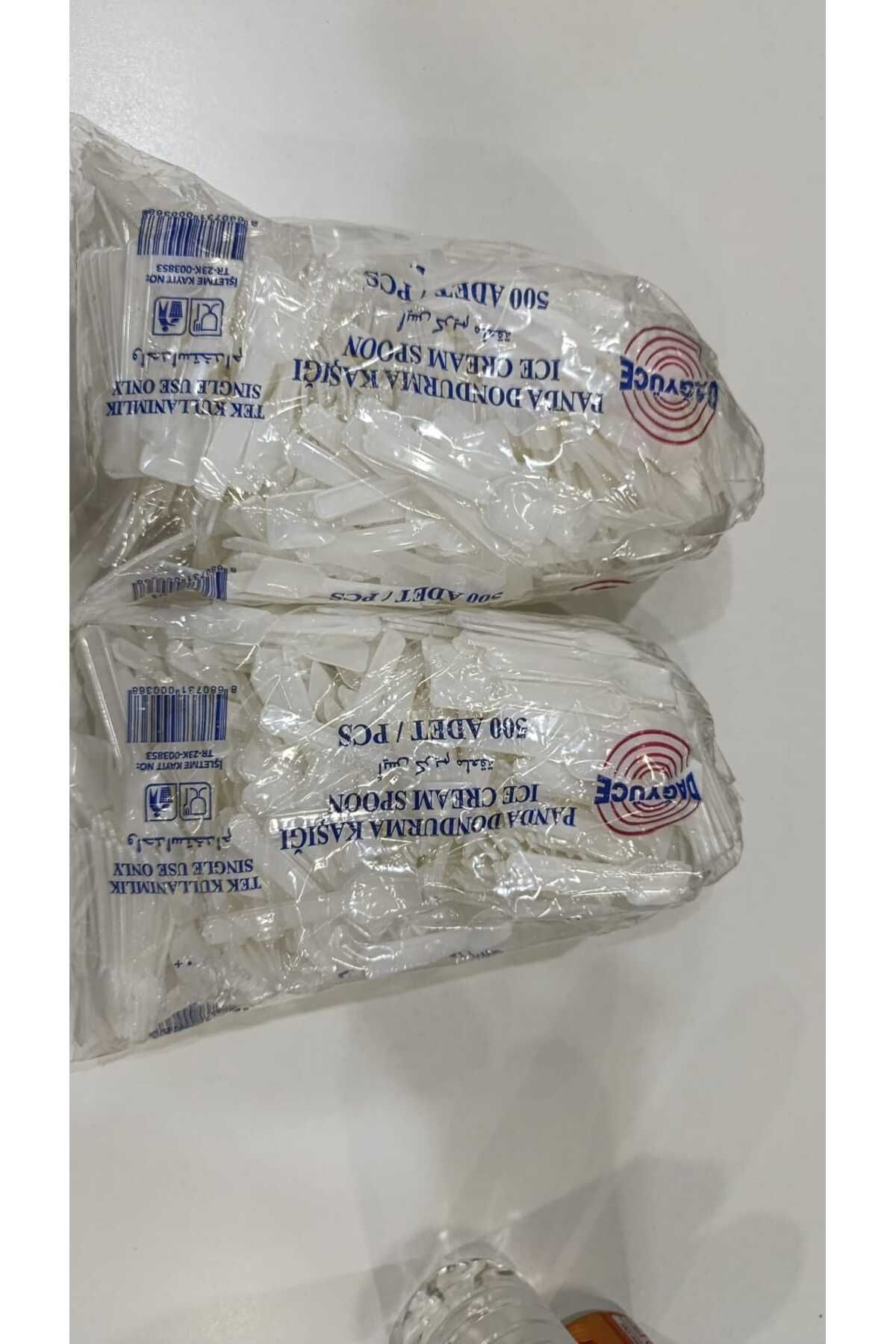 BARREL AMBALAJ 500 ADET BEYAZ SERT PLASTİK DONDURMA KAŞIĞI