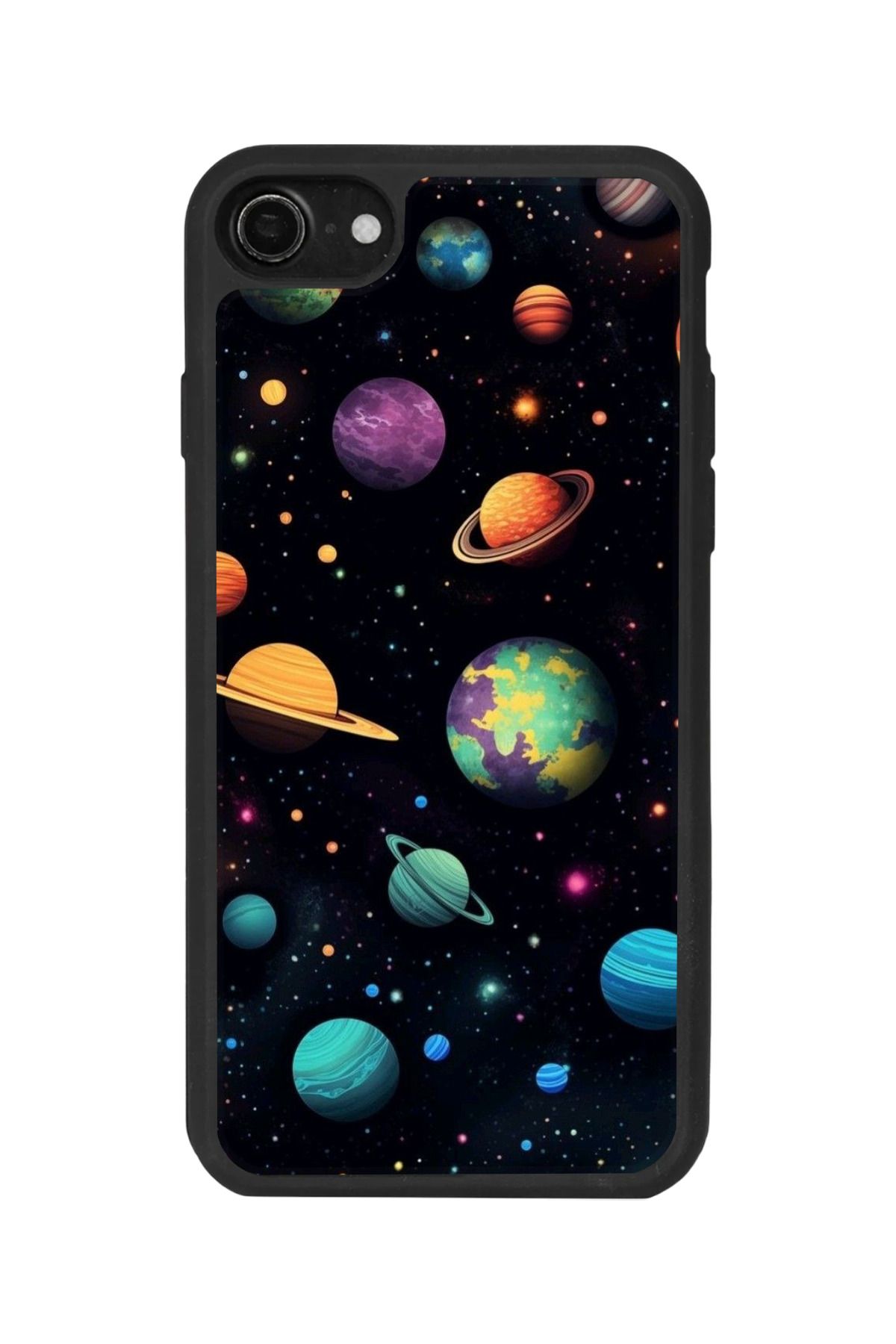 BGAKSESUAR iPhone 8 Uyumlu Mat Siyah Kılıf – Yumuşak Silikon, Koruyucu, Şok Emici Kapak